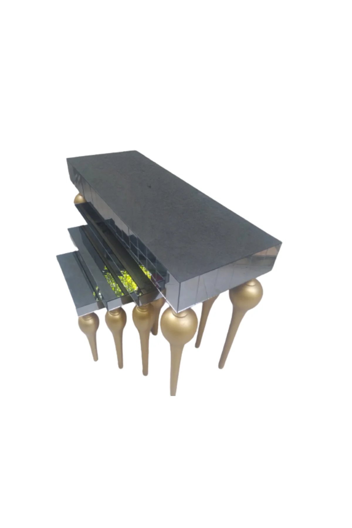 Dresuar-Zigon 13873 TOMBUL Model Kayın MDF tabla Parlak GOLD renk Füme cam Kaplam Dresuar-Zigon 13873 TOMBUL Model Kayın MDF tabla Parlak GOLD renk Füme cam Kaplam - Görsel 3