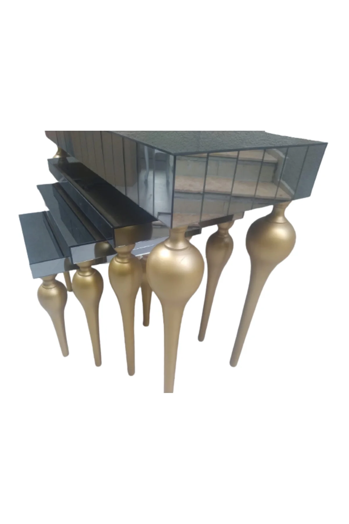 Dresuar-Zigon 13873 TOMBUL Model Kayın MDF tabla Parlak GOLD renk Füme cam Kaplam Dresuar-Zigon 13873 TOMBUL Model Kayın MDF tabla Parlak GOLD renk Füme cam Kaplam - Görsel 7