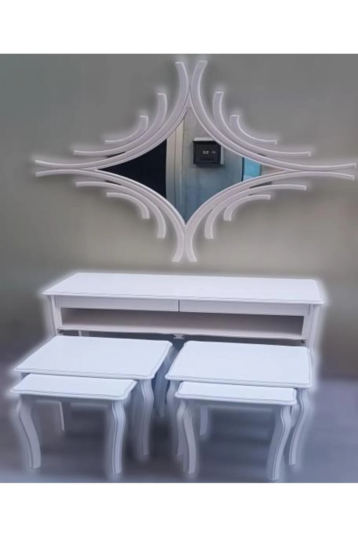 Dresuar Zigon 14184 Takım Kayın RETRO ayak CNC ayna Parlak Beyaz Lake El Yapım Dresuar Zigon 14184 Takım Kayın RETRO ayak CNC ayna Parlak Beyaz Lake El Yapım - Görsel 4