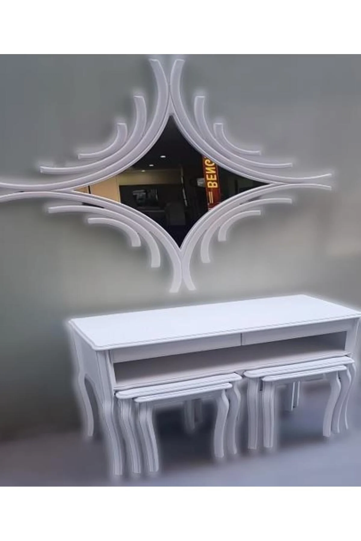 Dresuar Zigon 14184 Takım Kayın RETRO ayak CNC ayna Parlak Beyaz Lake El Yapım Dresuar Zigon 14184 Takım Kayın RETRO ayak CNC ayna Parlak Beyaz Lake El Yapım - Görsel 7