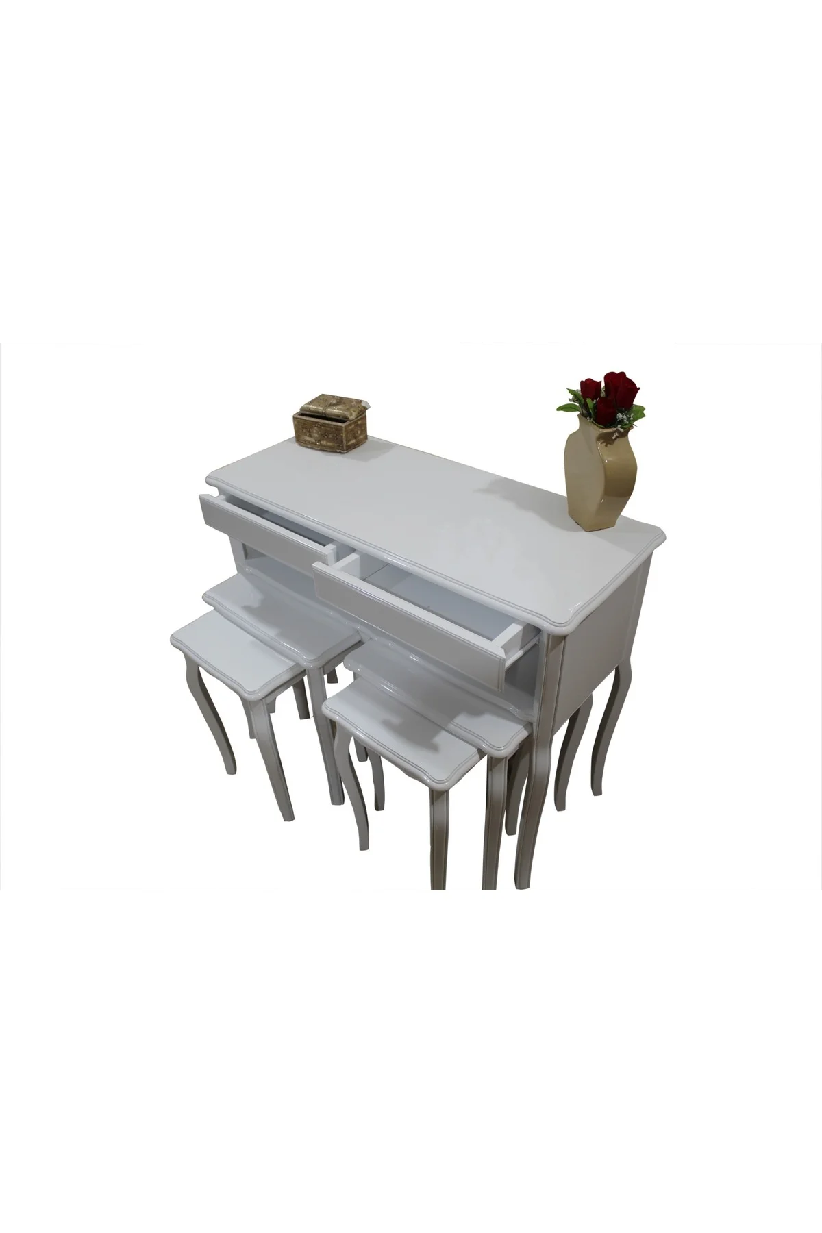 Dresuar Zigon 14609 Takım ASLAN Model Kayın Oyma Beyaz Nakış OVAL ayna El Yapım Dresuar Zigon 14609 Takım ASLAN Model Kayın Oyma Beyaz Nakış OVAL ayna El Yapım - Görsel 3