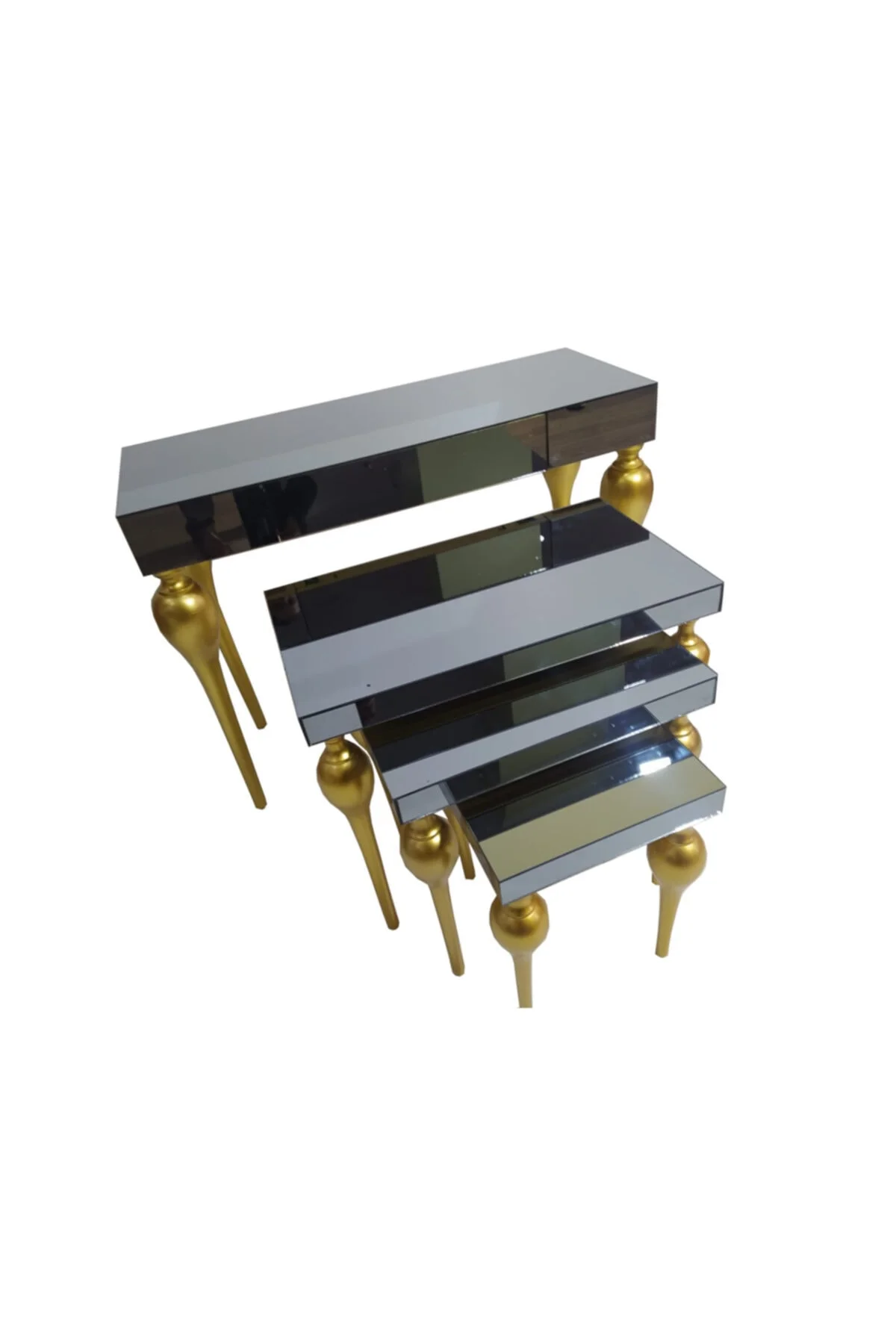 Dresuar-Zigon 18185 TOMBUL ayak Model Kayın Torna MDF Parlk gold Füme cam Kaplama Dresuar-Zigon 18185 TOMBUL ayak Model Kayın Torna MDF Parlk gold Füme cam Kaplama