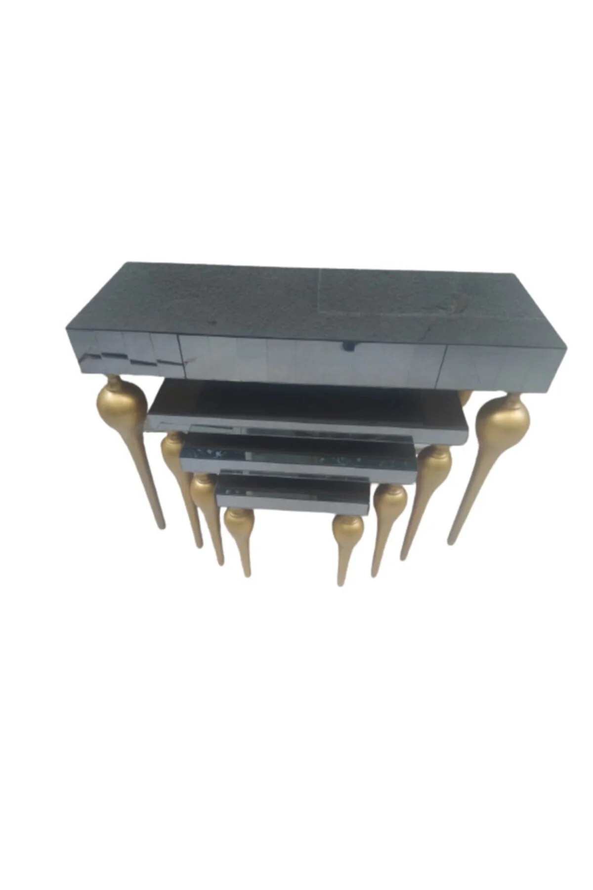 Dresuar-Zigon 18185 TOMBUL ayak Model Kayın Torna MDF Parlk gold Füme cam Kaplama Dresuar-Zigon 18185 TOMBUL ayak Model Kayın Torna MDF Parlk gold Füme cam Kaplama - Görsel 7