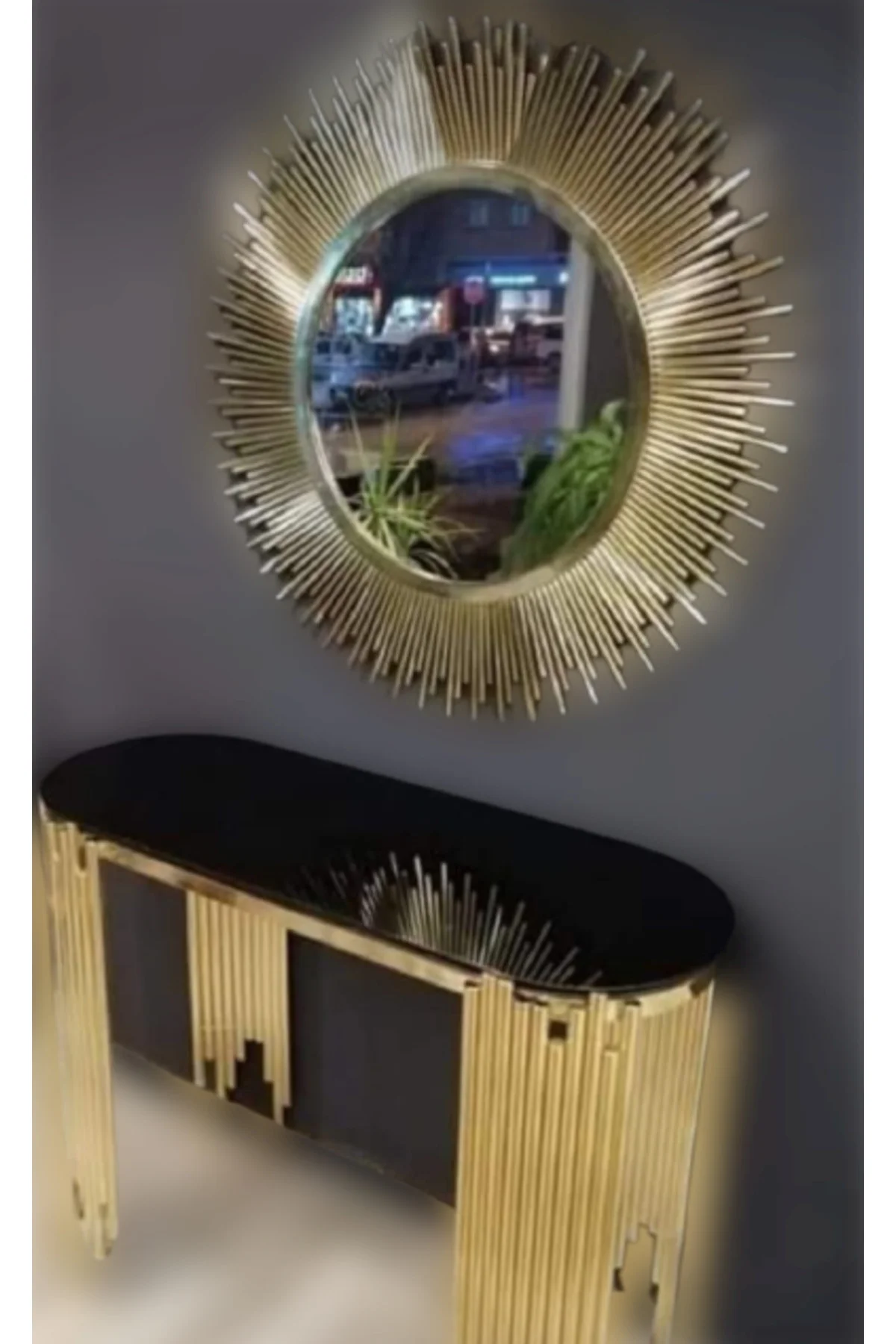 Dresuar17412 NİCE GÜNEŞ Model Metal Gold Renk Kaplama Yuvarlak Güneş Ayna El Yapı Dresuar17412 NİCE GÜNEŞ Model Metal Gold Renk Kaplama Yuvarlak Güneş Ayna El Yapı - Görsel 3