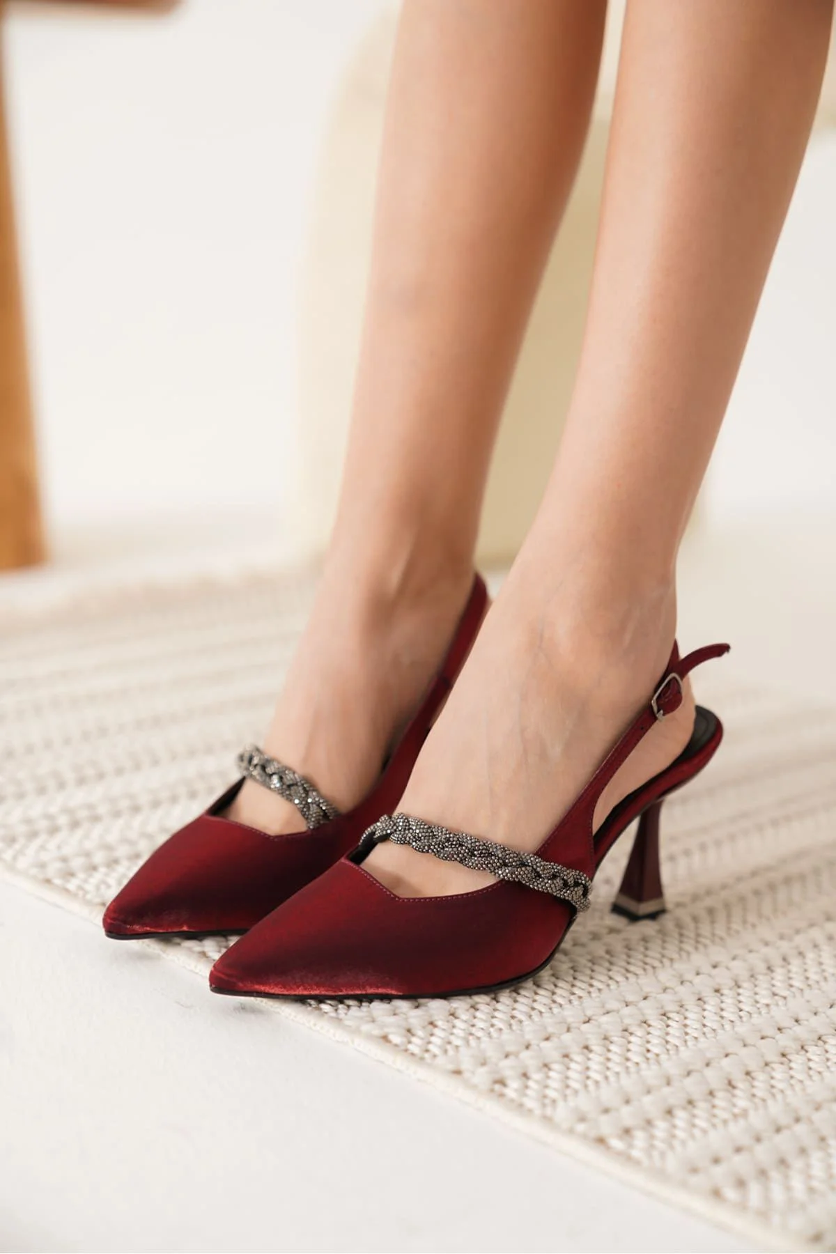 Drey Kırmızı Kadın Topuklu Ayakkabı