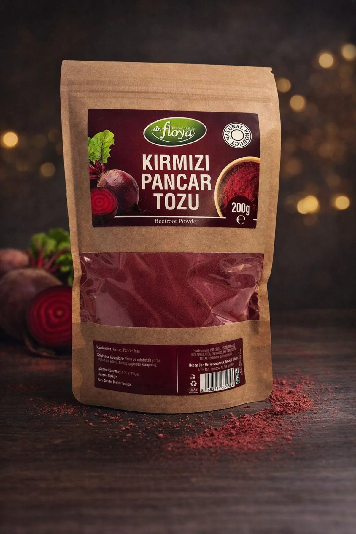 Dr.Floya Pancar Tozu 200 Gr Kırmızı Pancar Kökü Tozu-Doğal Sebze 