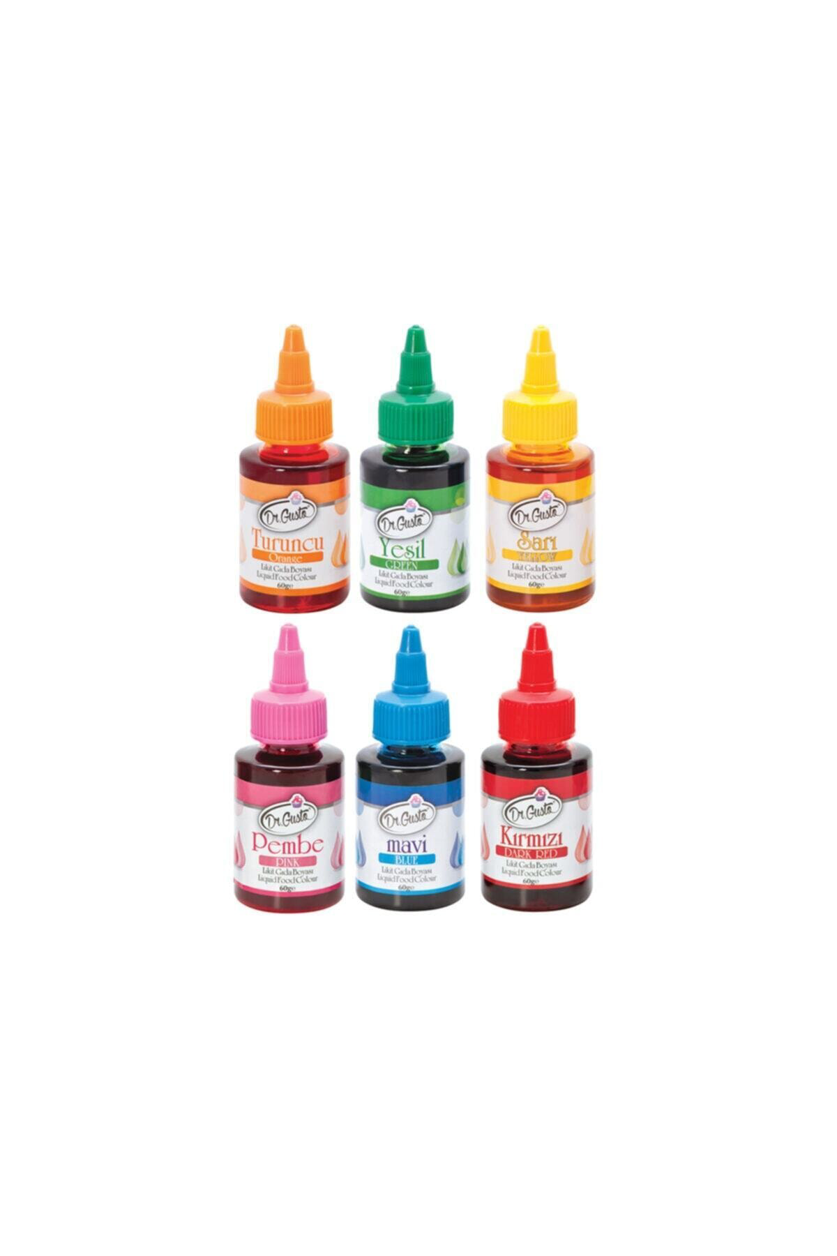 Dr.gusto Su Bazlı Likit Gıda Boyaları 6 Renk 60gr