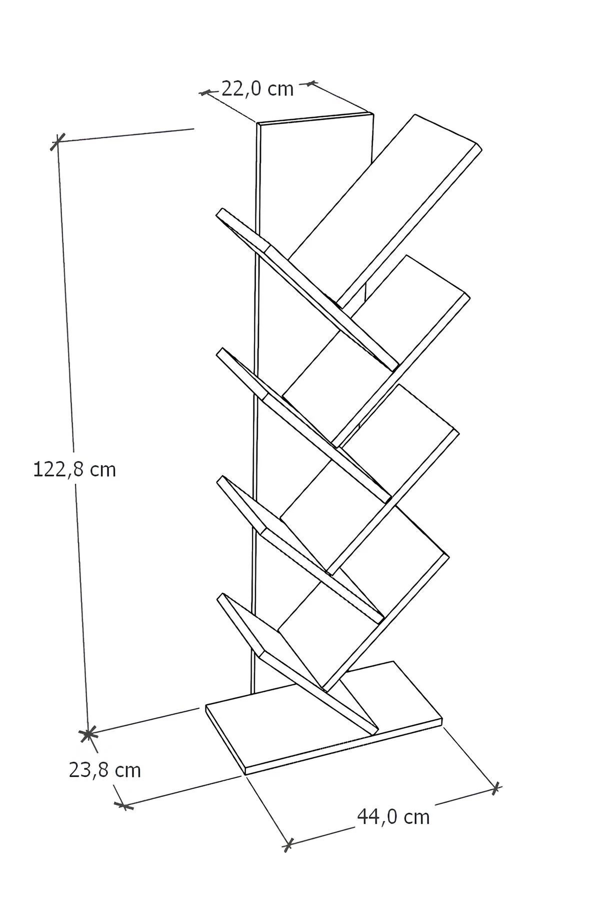 Dria Ağaç Kitaplık Dekoratif Kitaplık Raf Düzenleyici Kitap Rafı 