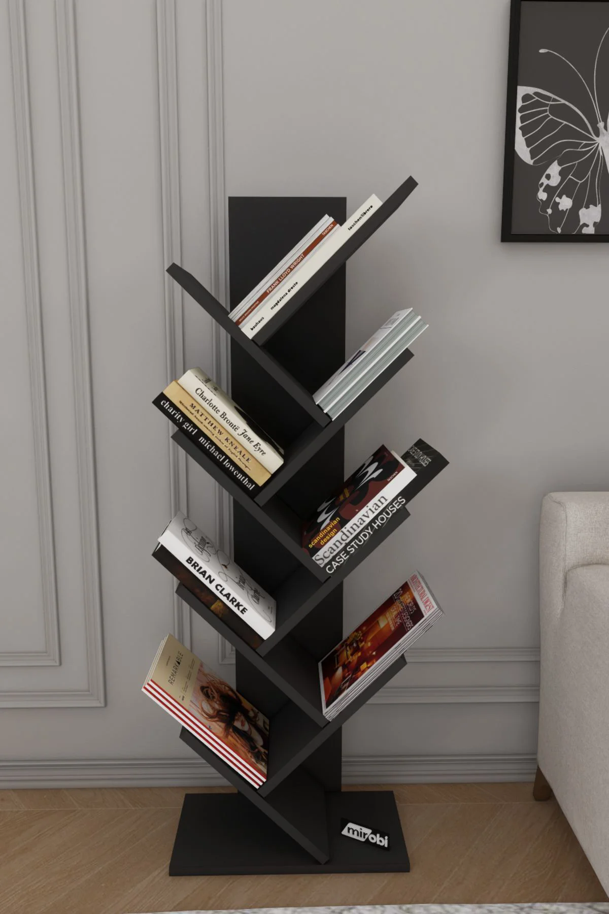 Dria Ağaç Kitaplık Dekoratif Kitaplık Raf Düzenleyici Kitap Rafı 