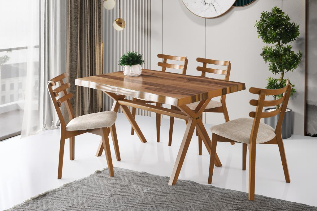 Sivas Gözde Mobilya Drina Miray Sandalyeli Masa Takimi 80X140 Sivas Gözde Mobilya Drina Miray Sandalyeli Masa Takimi 80X140