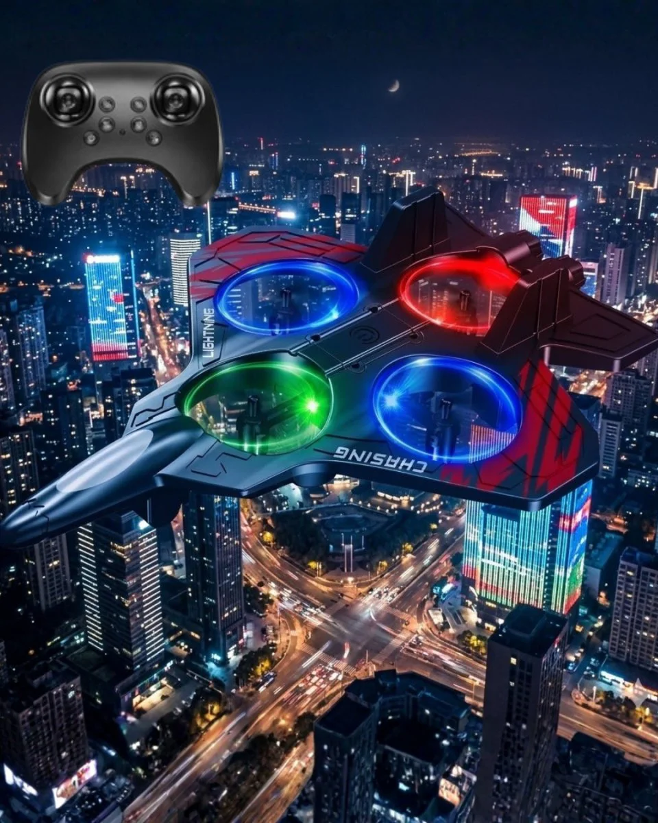 Drone Fighter Jet Tasarım Uzaktan Kumandalı Uçak - LED Işıklı Akrobatik Oyuncak