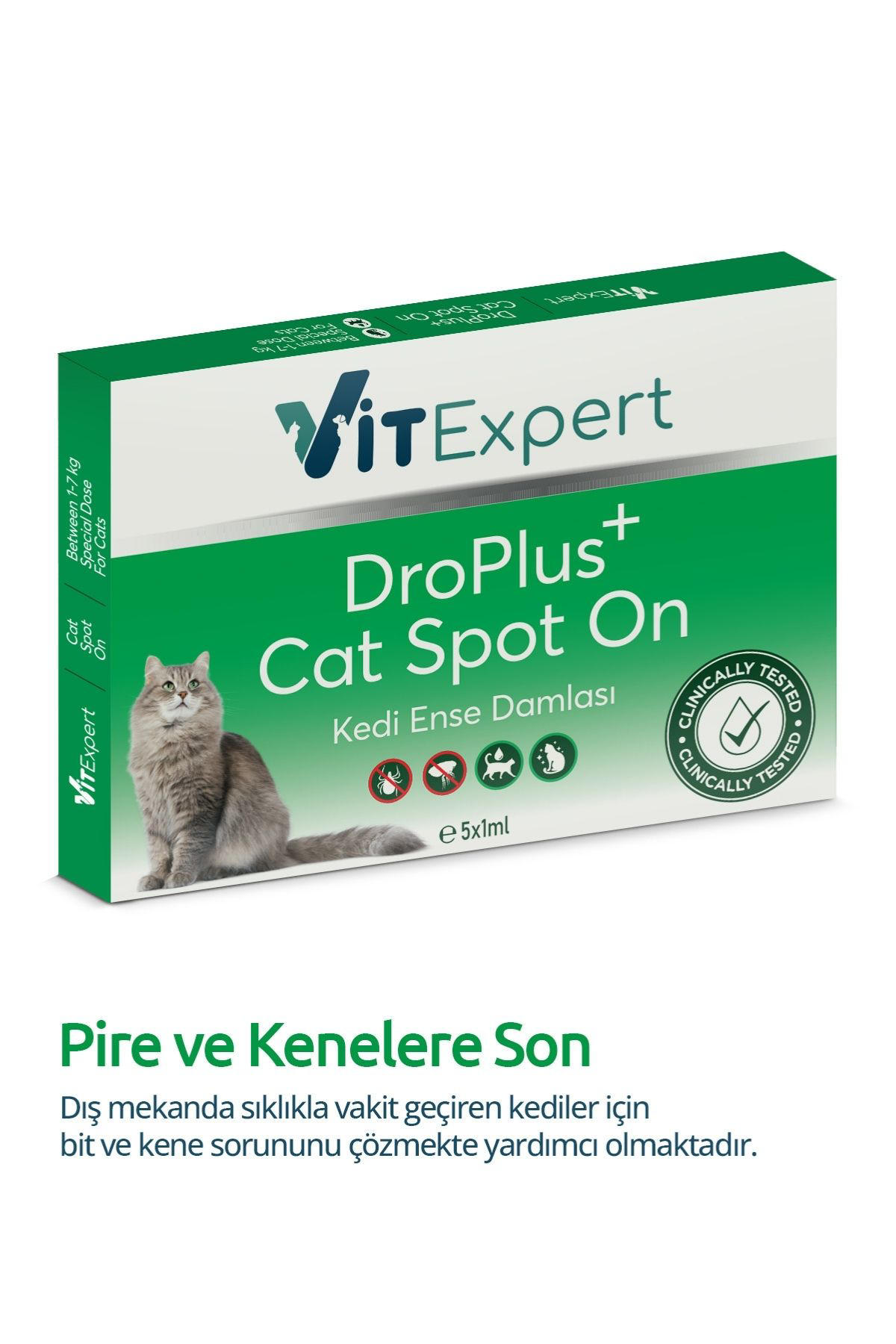 Vitexpert Droplus Kedi Damlasi Pire Diş Parazit Bit Kene Deri Bakimi İçin B
