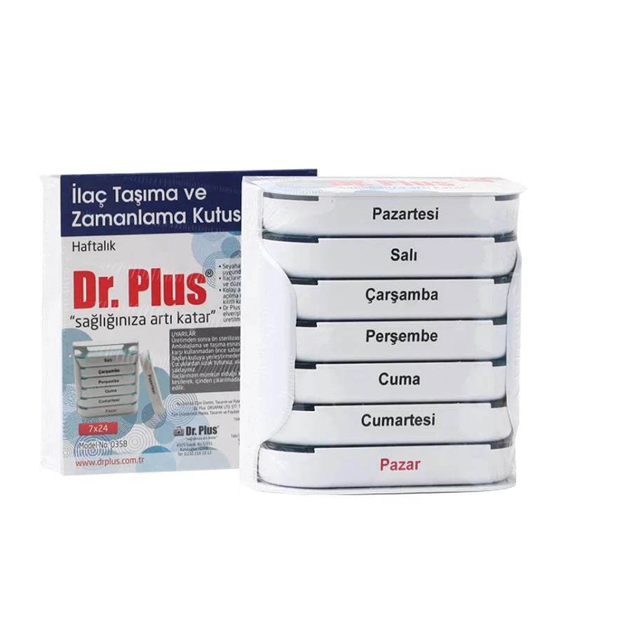 Dr.Plus Haftalık İlaç Taşıma ve Zamanlama Kutusu Dr.Plus Haftalık İlaç Taşıma ve Zamanlama Kutusu