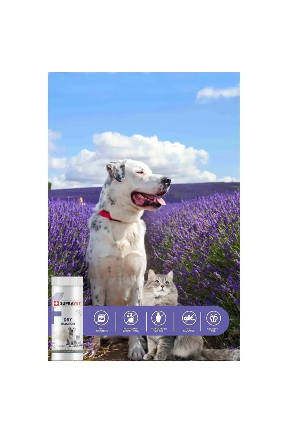 Dry Shampoo Lavanta Özlü Kedi ve Köpek Toz Şampuan 150 Ml