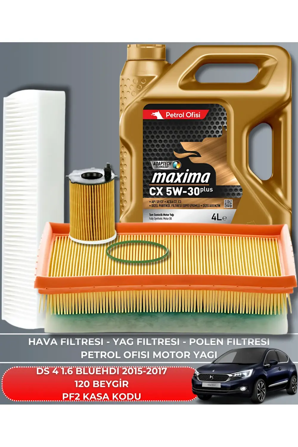 DS 4 1.6 BLUEHDI 2015-2016-2017 120 BEYGİR BAKIM SETİ