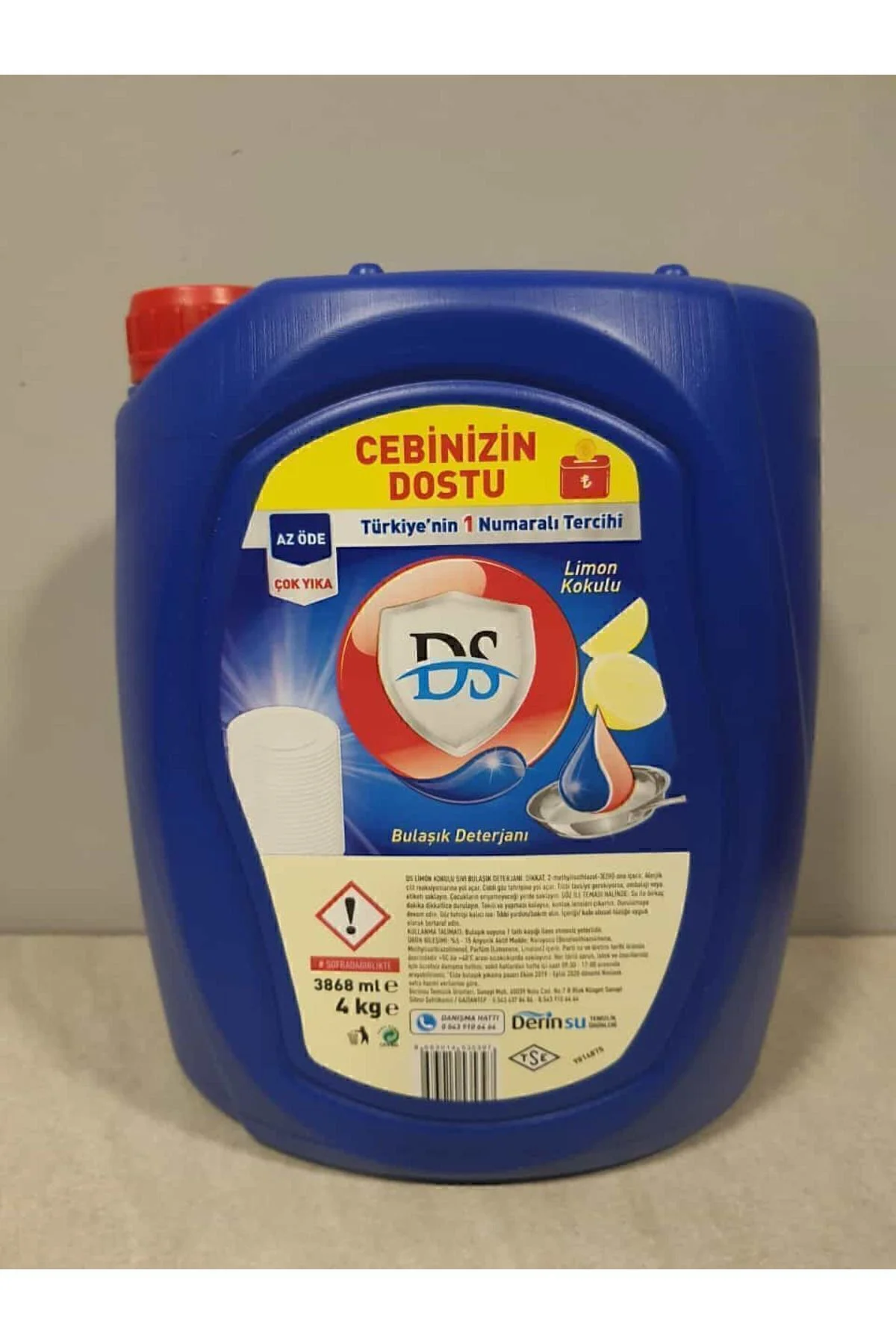 Ds Elde Yıkama Bulaşık Deterjanı Limon 4 Lt Ds Elde Yıkama Bulaşık Deterjanı Limon 4 Lt