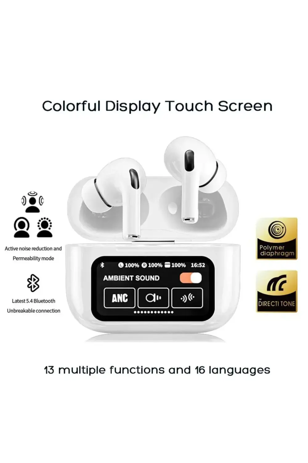 Ds-pro6 Anc&enc Max - Ekranlı Akıllı Bluetooth Kulaklık