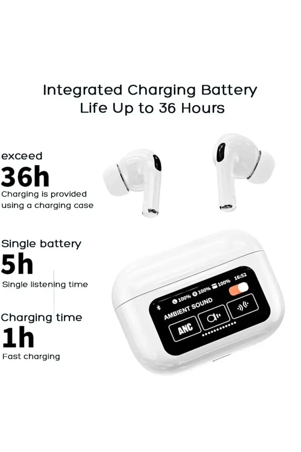 Ds-pro6 Anc&enc Max - Ekranlı Akıllı Bluetooth Kulaklık