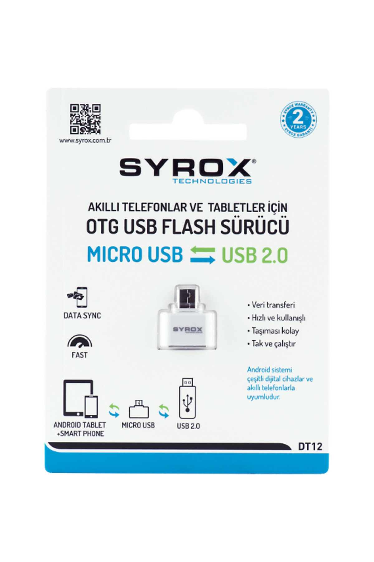 Syrox Dt12 Usb To Micro Giriş Çevirici Otg Drive