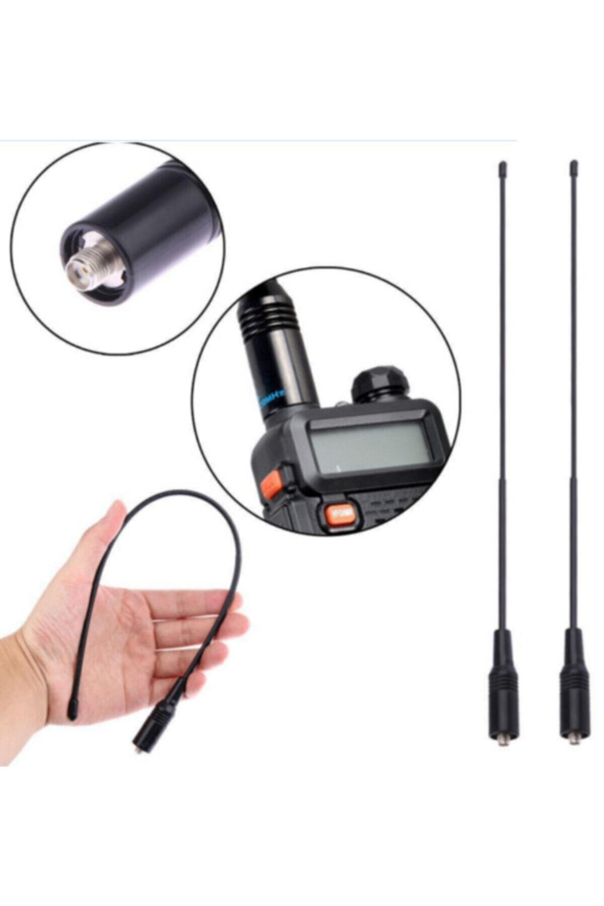 Dual Band Uhf Vhf El Telsiz Anteni 38 Santim Esnek Silikon Kaplam