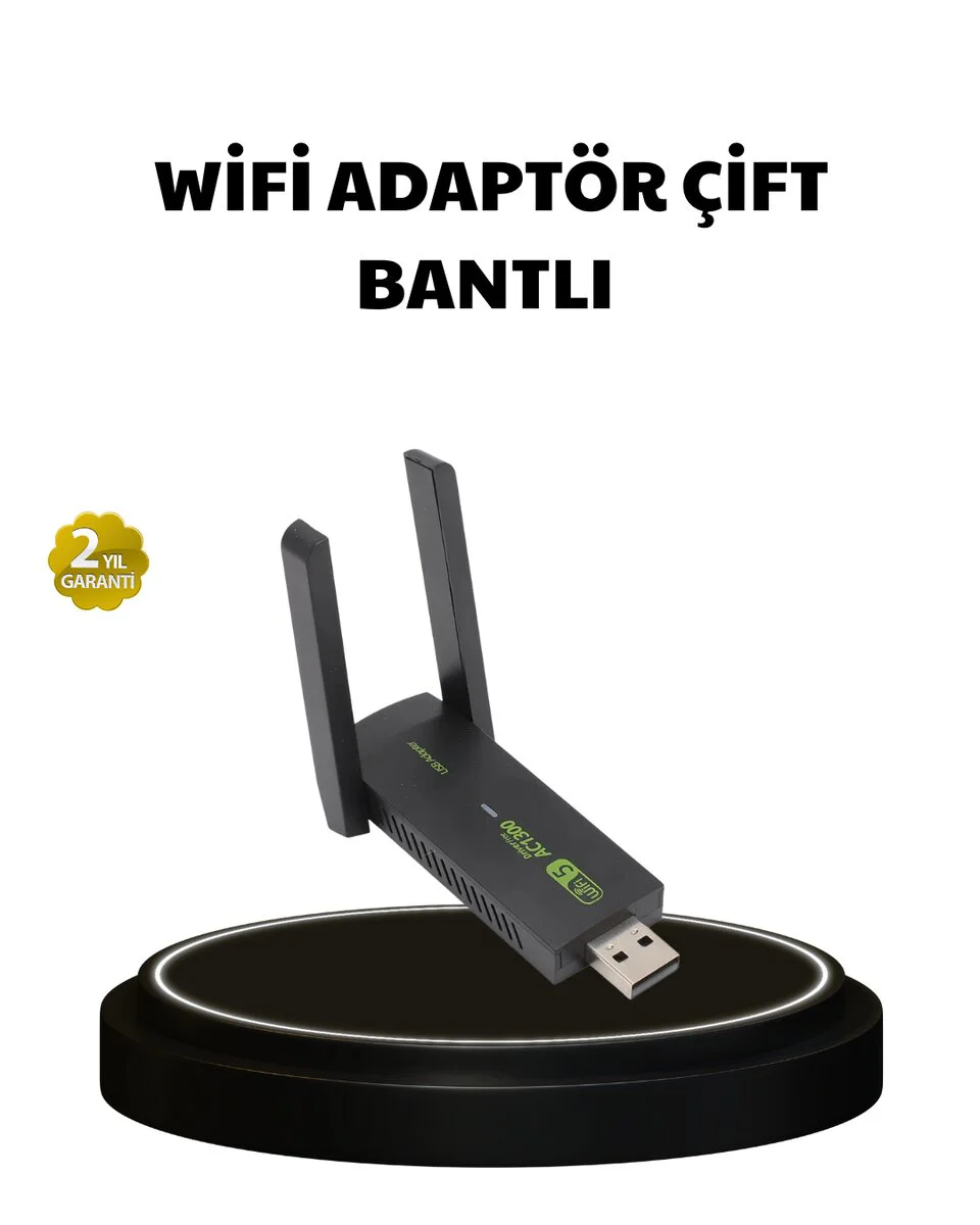 Dual Band USB WiFi Adaptör – 1200 Mbps Hızlı Kablosuz Bağlantı