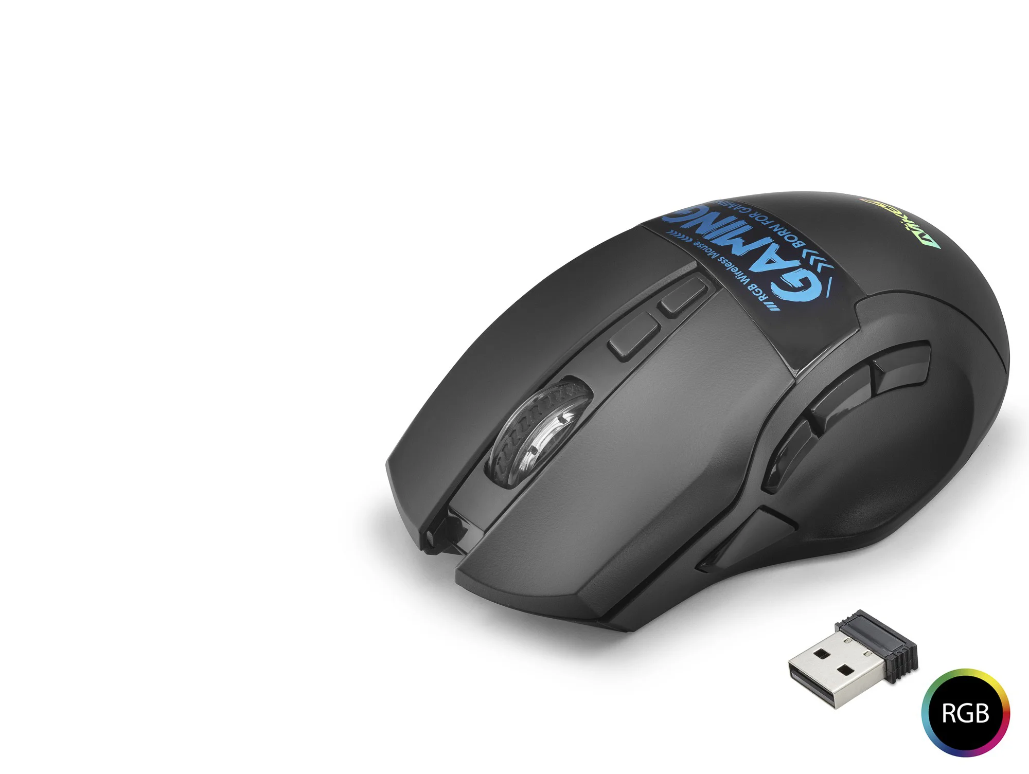Dual Mode Kablosuz Mouse 2400 Dpi 9 Tuş 500Hz Rgb - Siyah W10