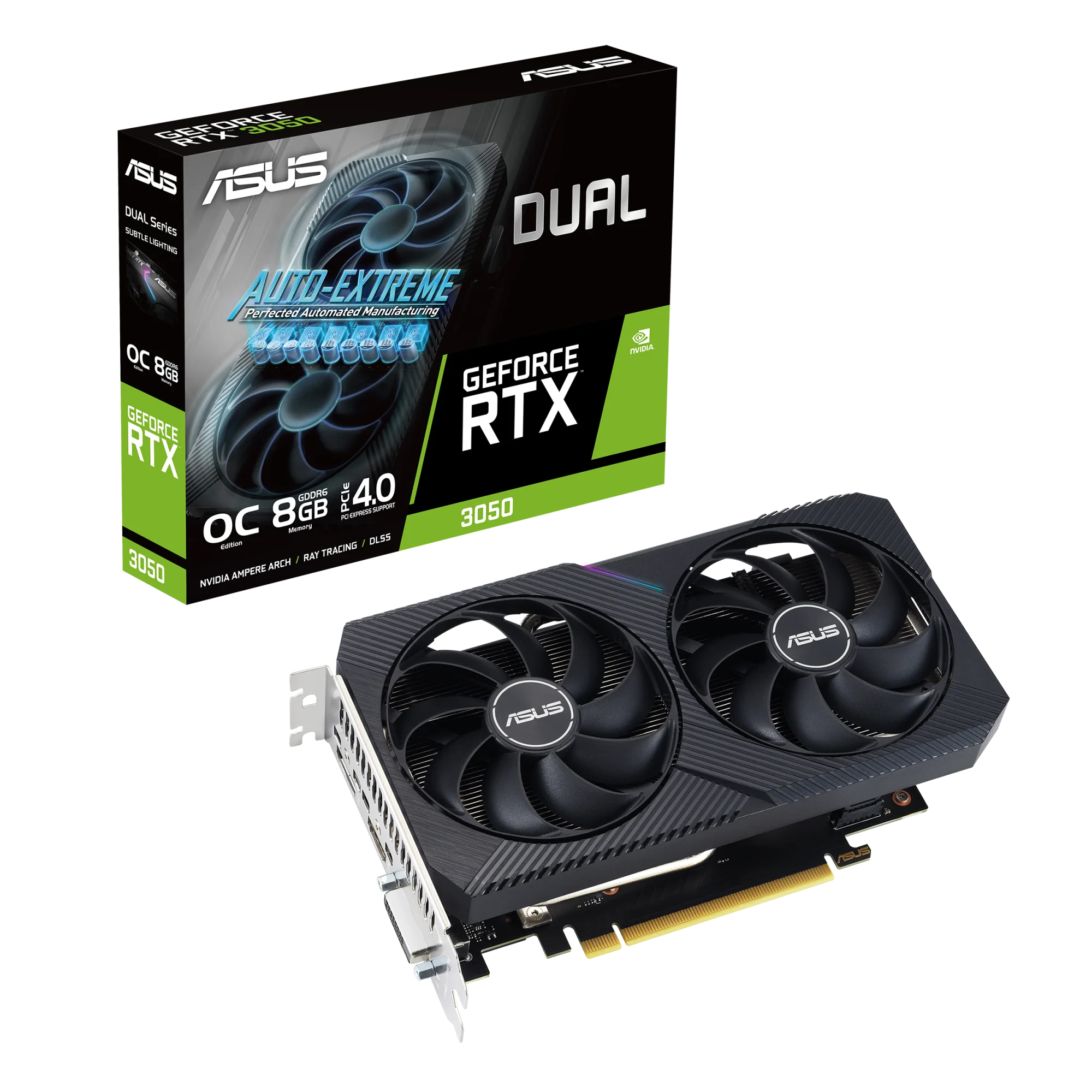 DUAL-RTX3050-O8G-V2 8GB, GDDR6, 128Bit, 1xHDMI, 1xDP, 1xDVI, GAMING Ekran Kartı Fiyatı, Yorumları ve Özellikleri