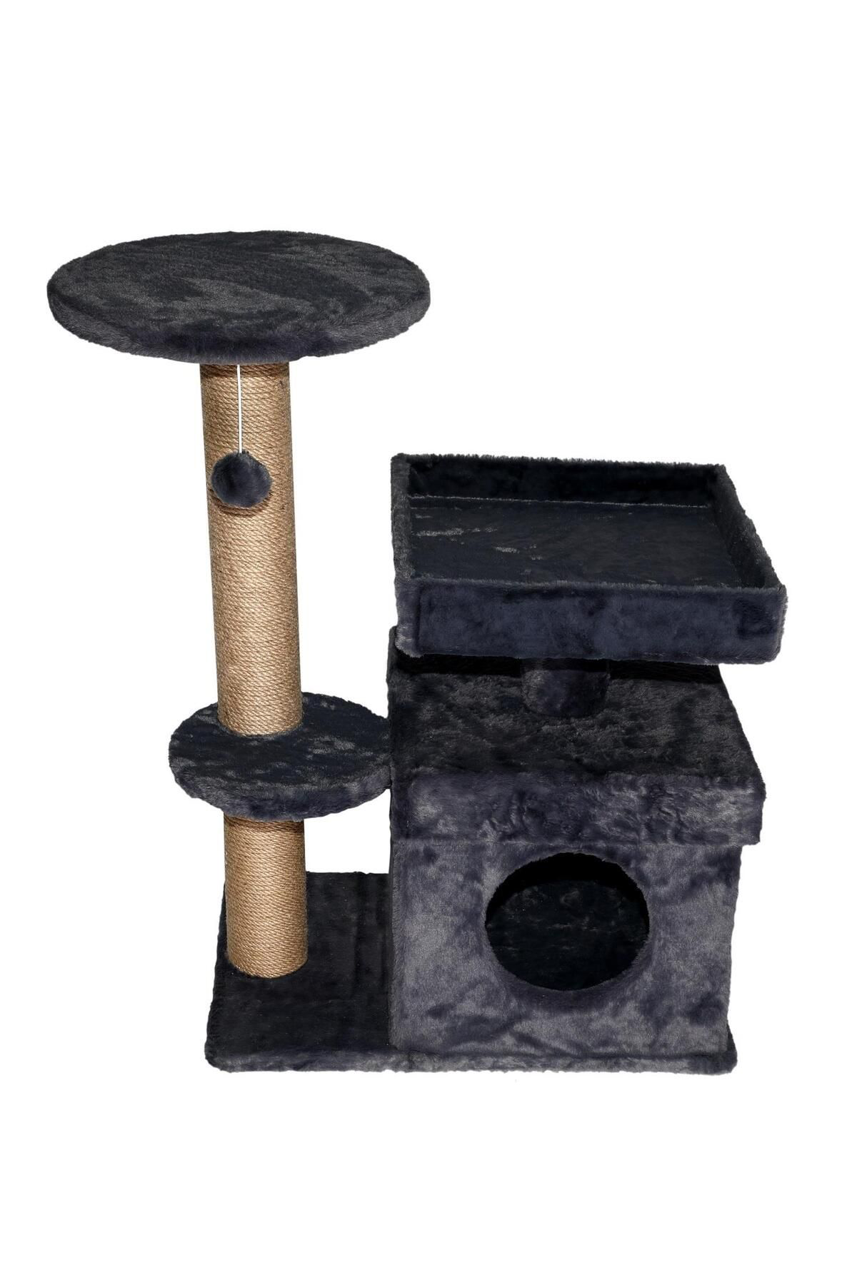 Dubex  39X72x87 Cm Kedi Oyun Evi Ve Tirmalama Platformu Gri