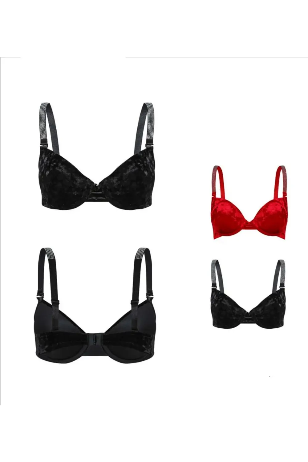 Duble Push-up Kadife&dantel Sütyen