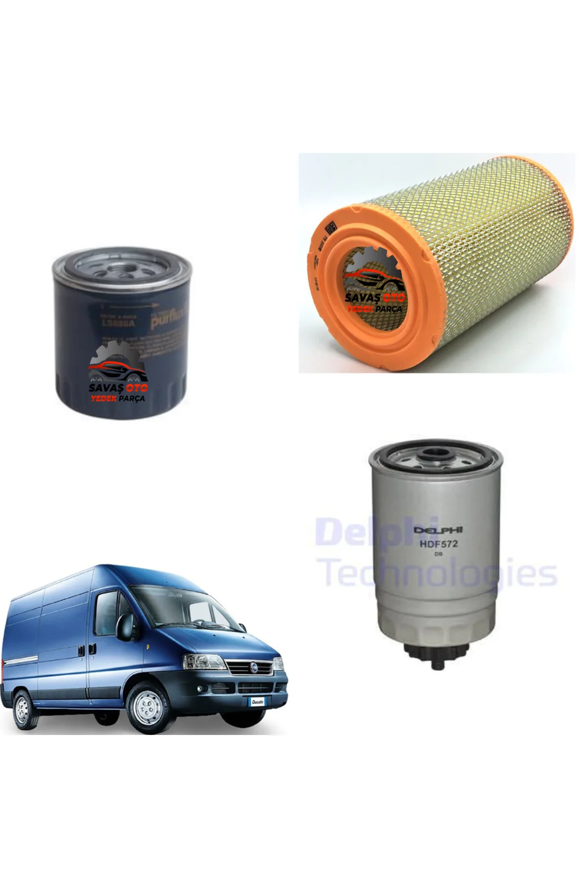 Ducato 2.0 JTD Dizel Kw62 Filtre Bakım Seti 2001-2006 Hava Yağ Mazot
