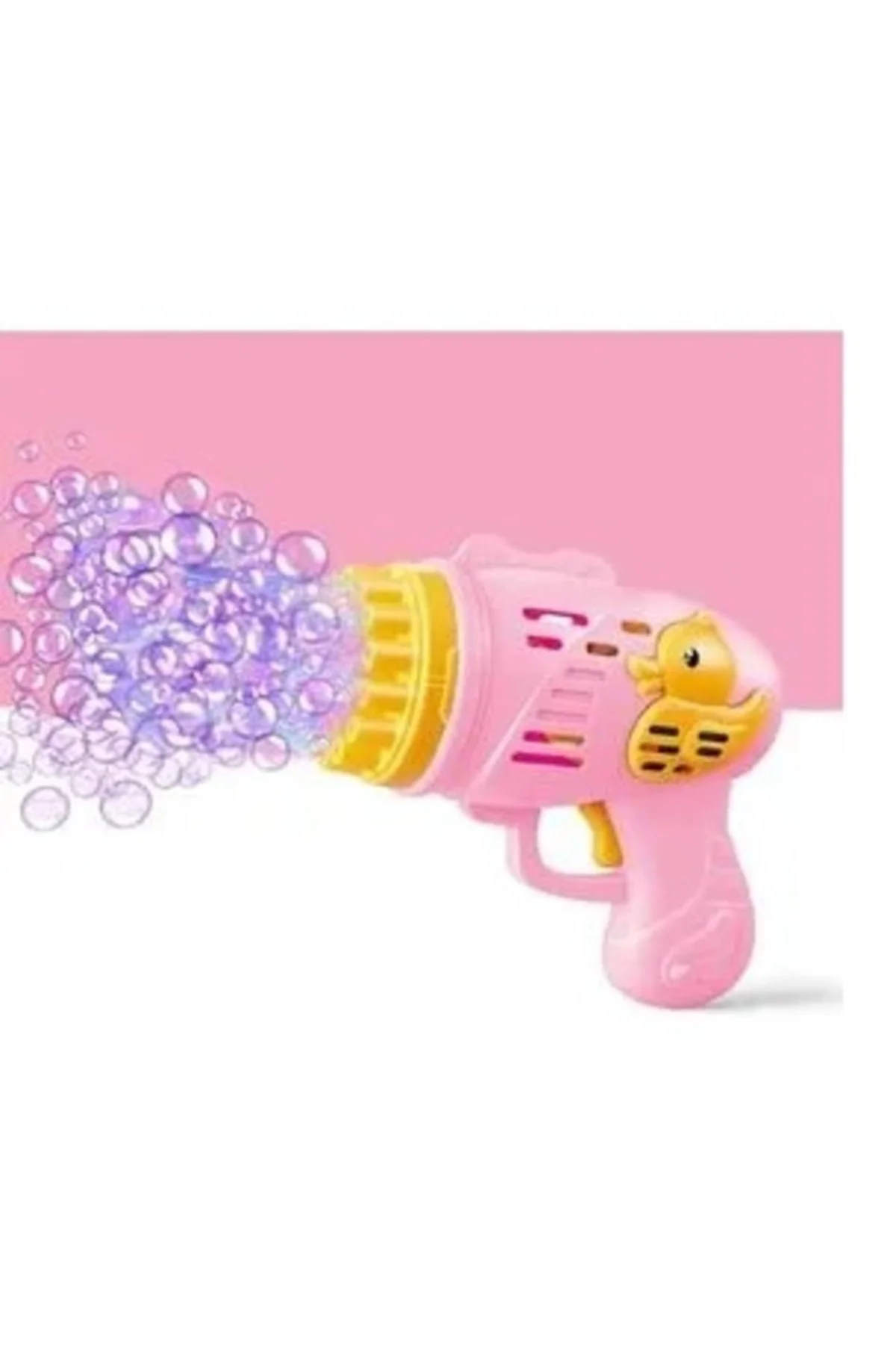 Duck Baloncuk Tabancası Köpük 23 Halkalı Pilli Baloncuk Köpük Tabancası - Duck Bubbles Gun Pembe