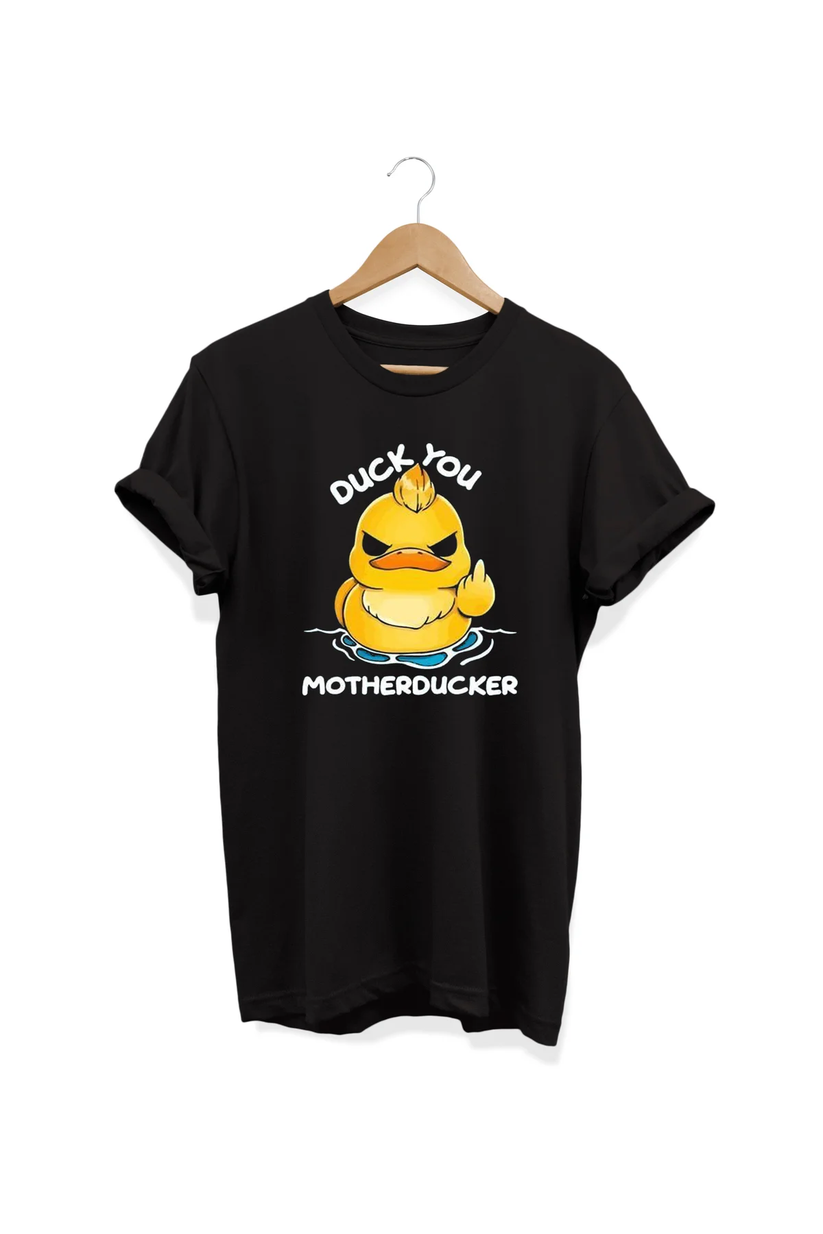 , DuckYou Baskılı, %100 Pamuk, Bisiklet Yaka, Oversize T-shirt, B