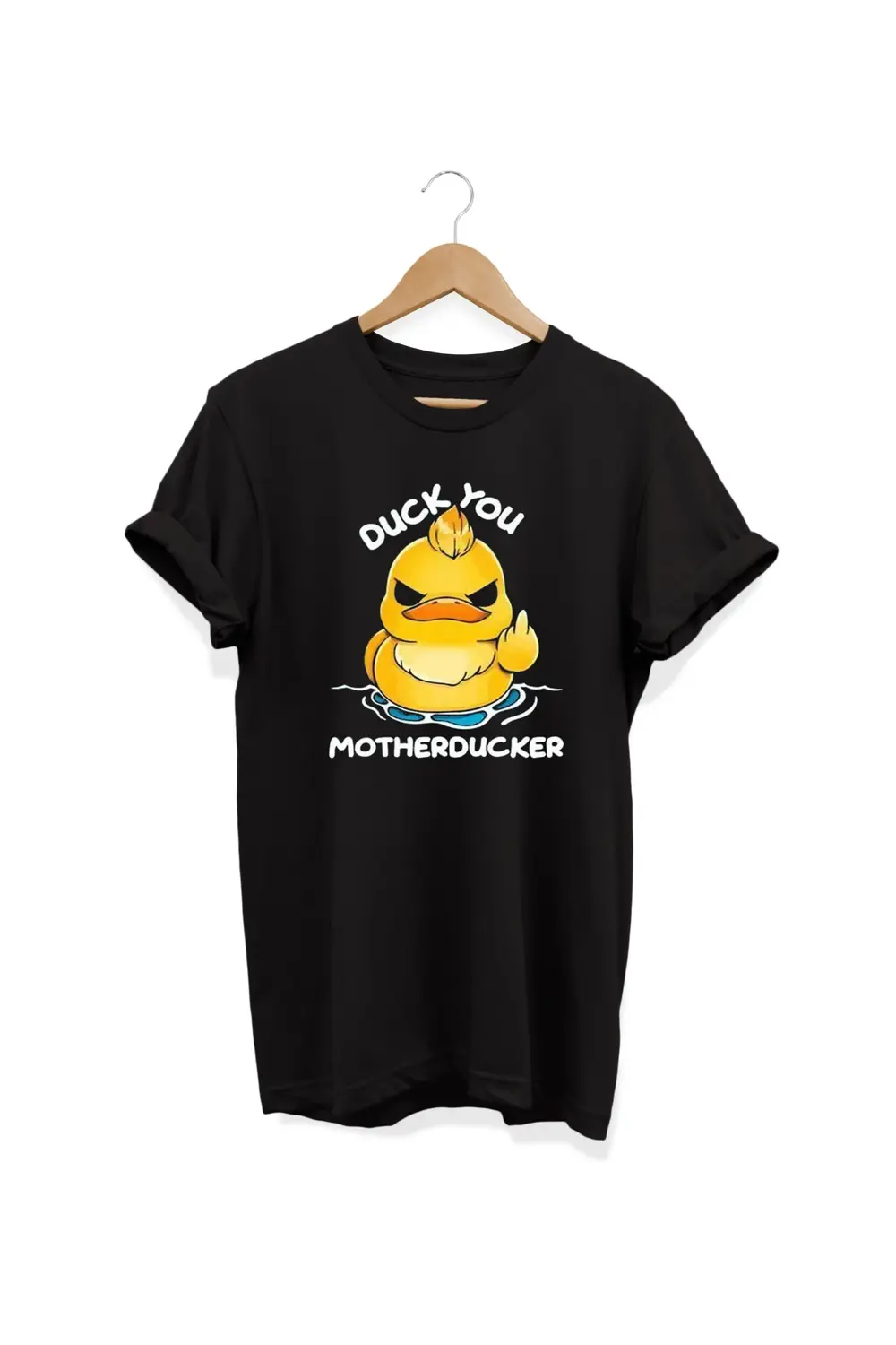 , DuckYou Baskılı, %100 Pamuk, Bisiklet Yaka, Oversize T-shirt, B