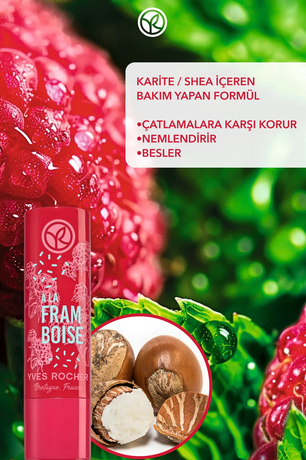 Dudak Balsamı-Nemlendirici Besleyici Frambuaz- Renkli-4.8gr