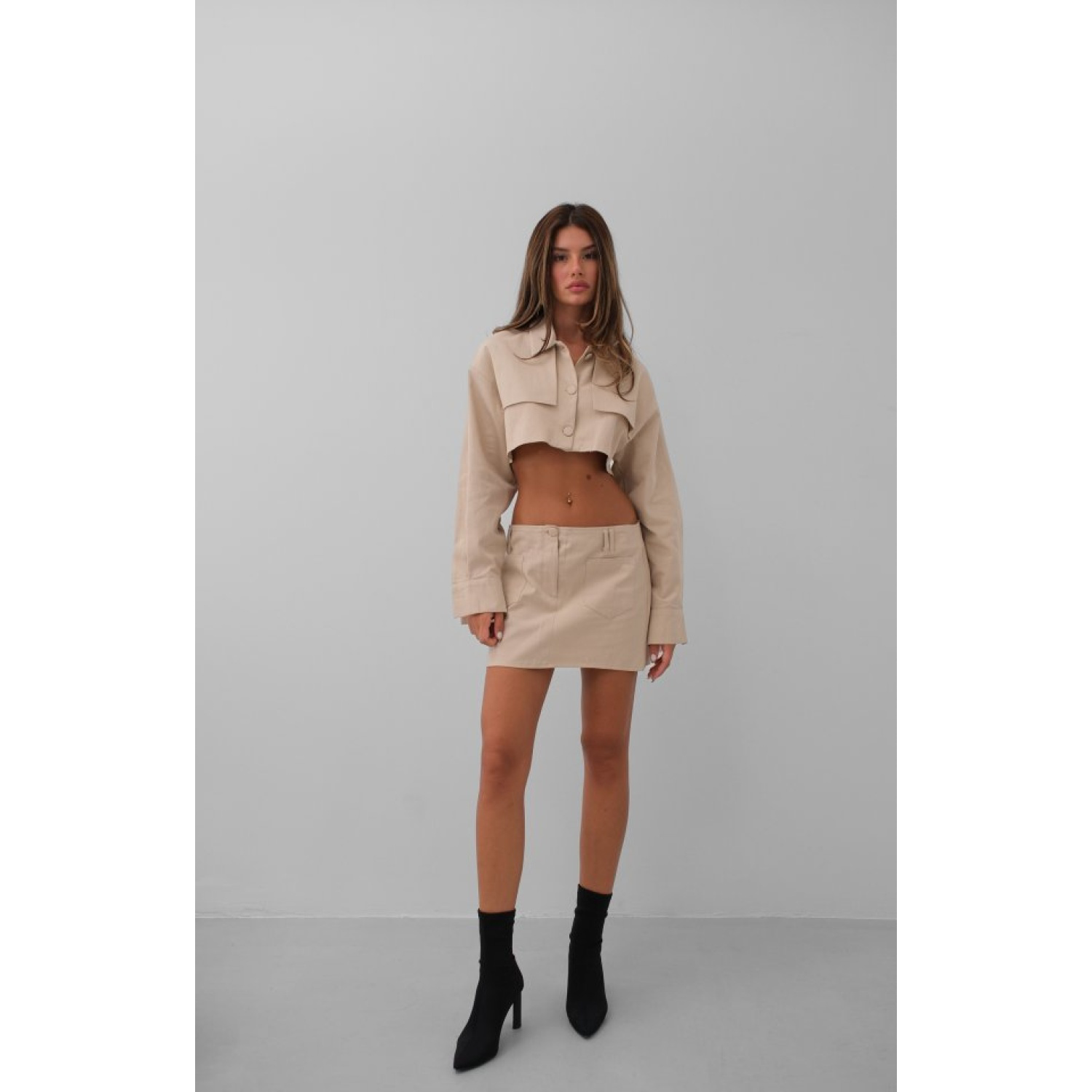 Düğme Detay Crop Ceket Düğme Detay Crop Ceket