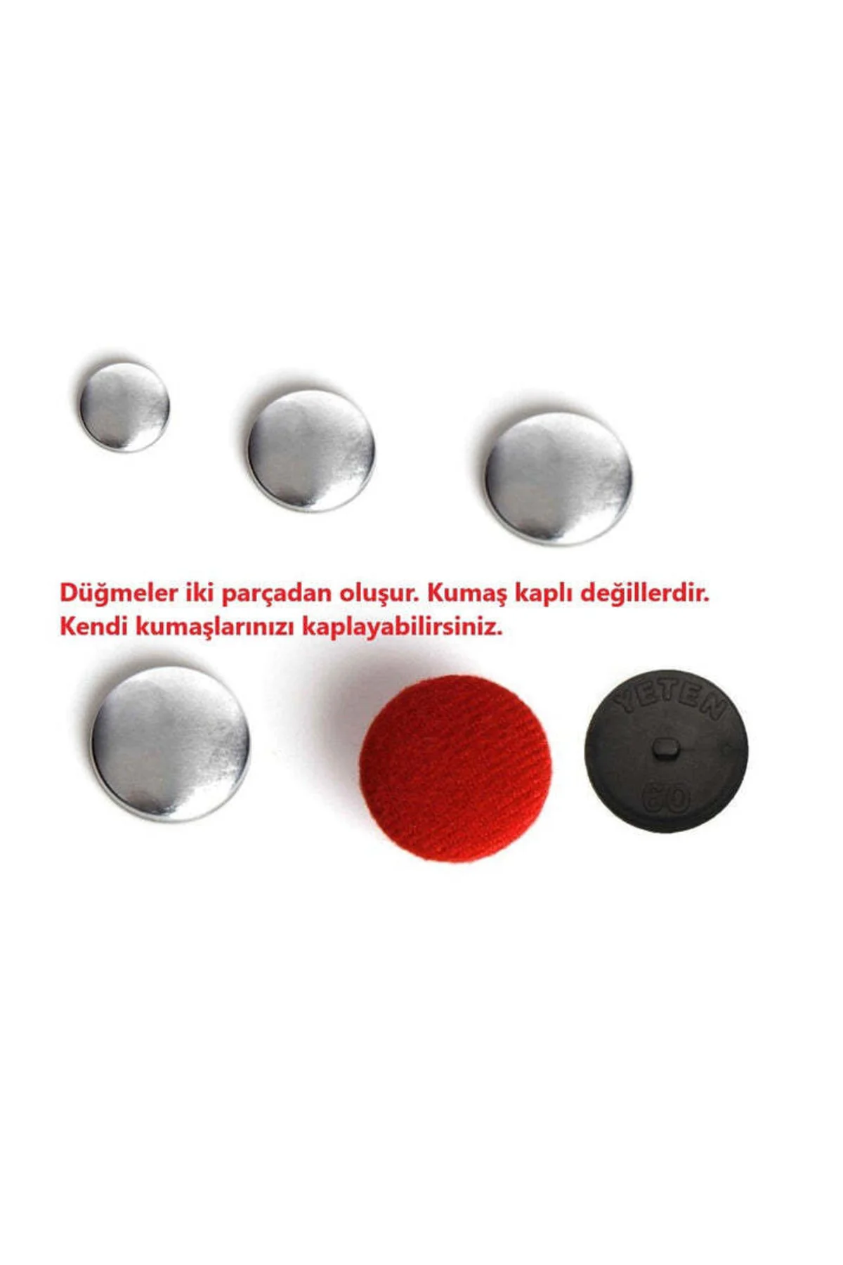 Düğme Kapsülü (100 Adet) 60 Boy Beyaz Arka