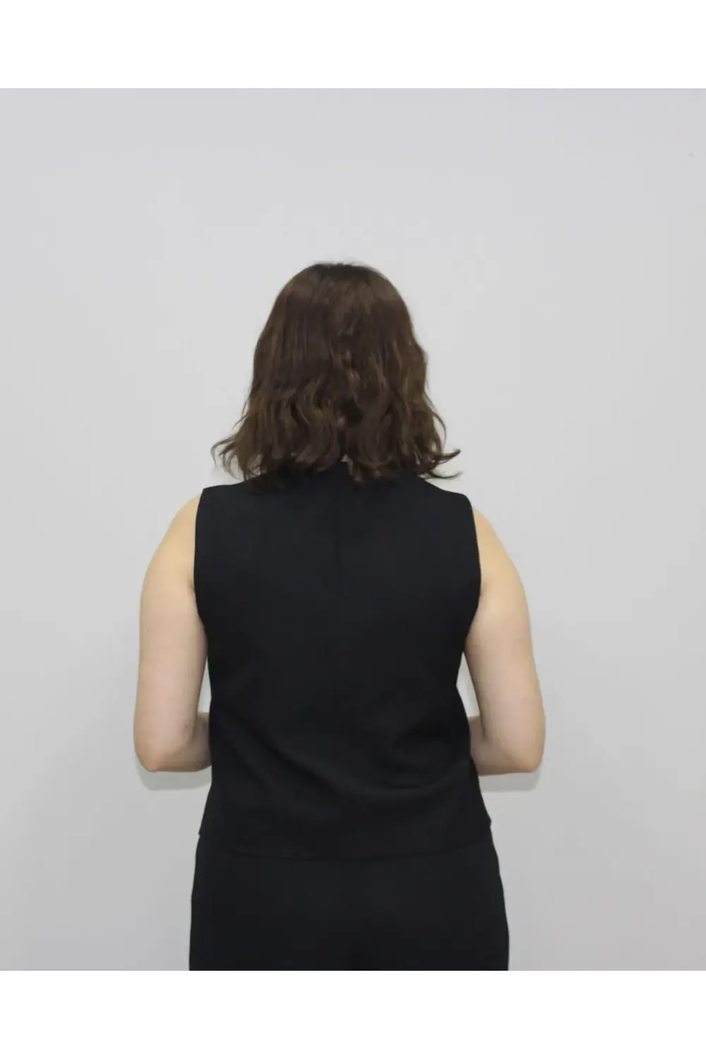 Düğmeli Cep Detaylı Keten Klasik Yelek