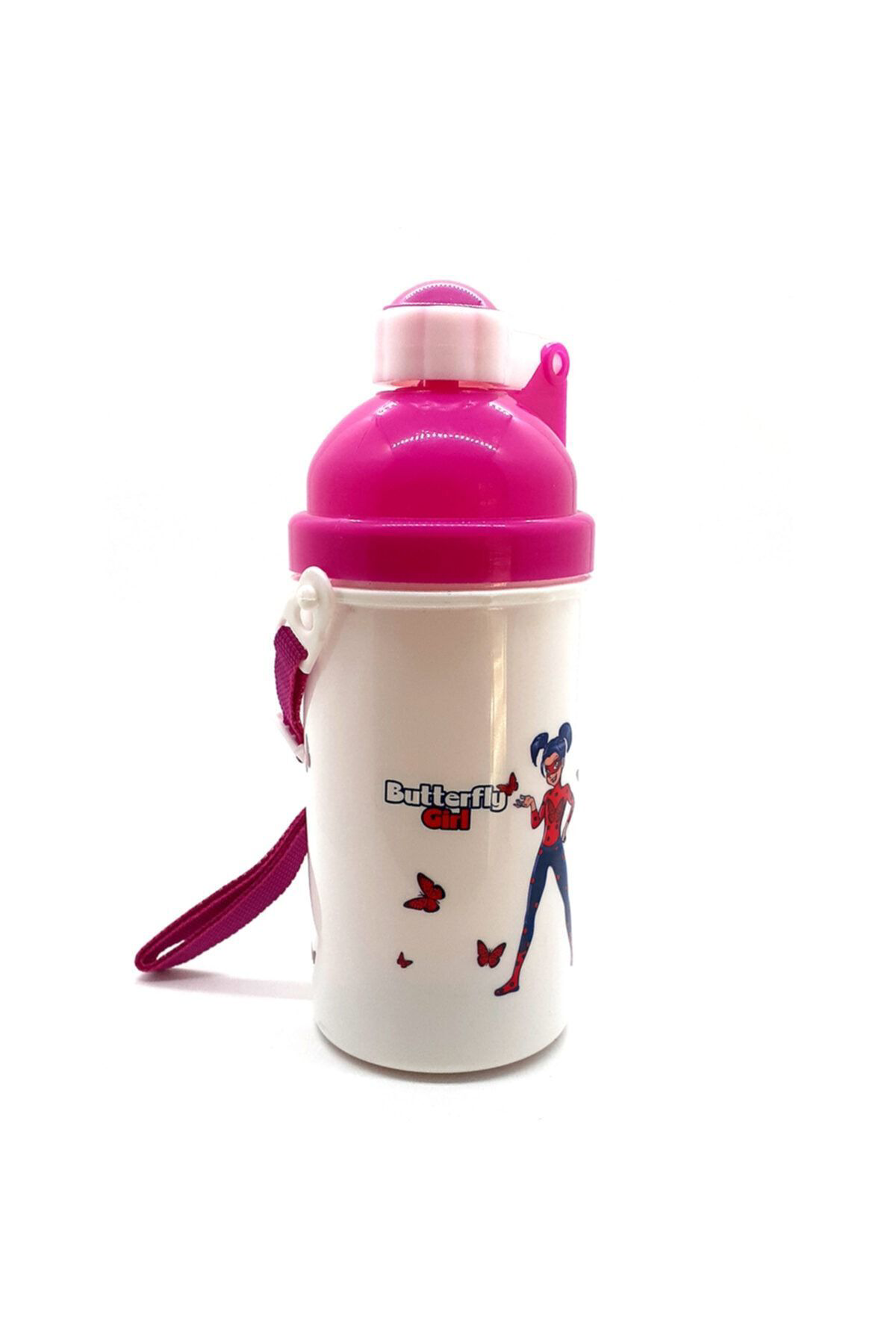 Medyen Düğmeli Otomatik Açılma Özellikli Kapaklı Suluk - Matara Kız Çocu