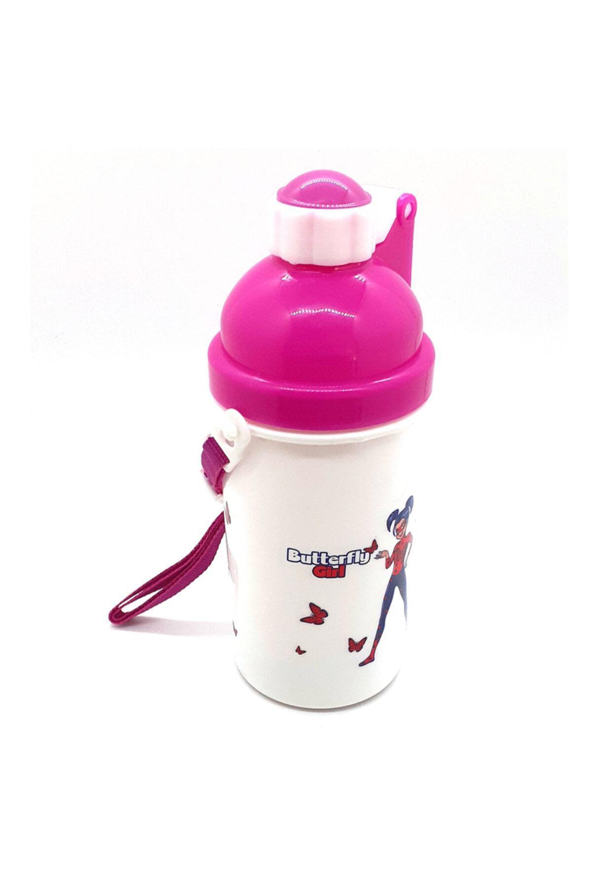 Medyen Düğmeli Otomatik Açılma Özellikli Kapaklı Suluk - Matara Kız Çocu