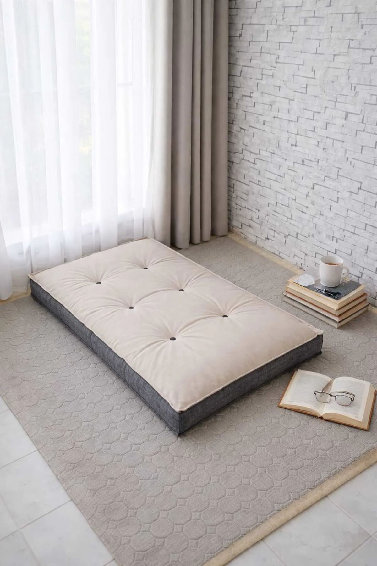 Düğmeli Yer Minderi 60x120