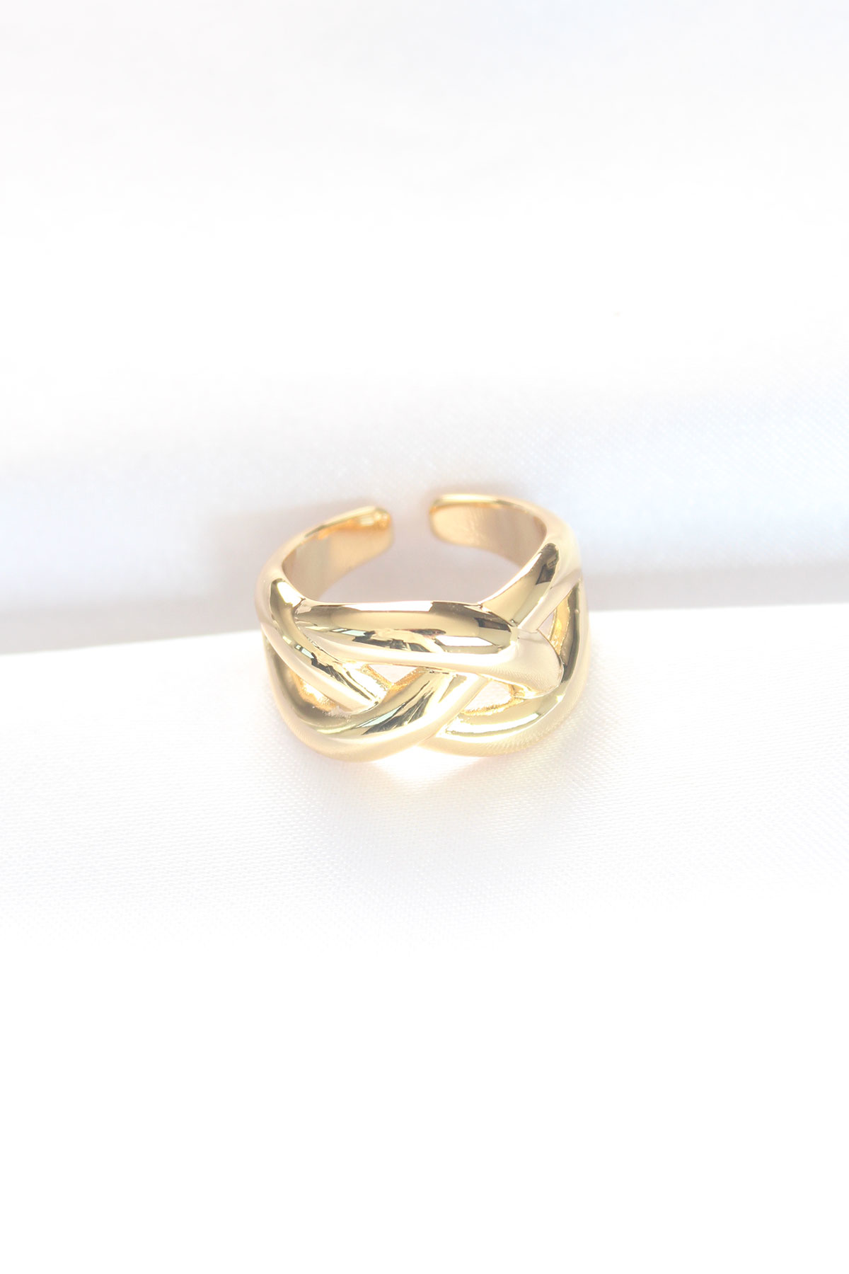 Düğüm Model Gold Renk Ayarlanabilir Yüzük - TJ-BYK3126