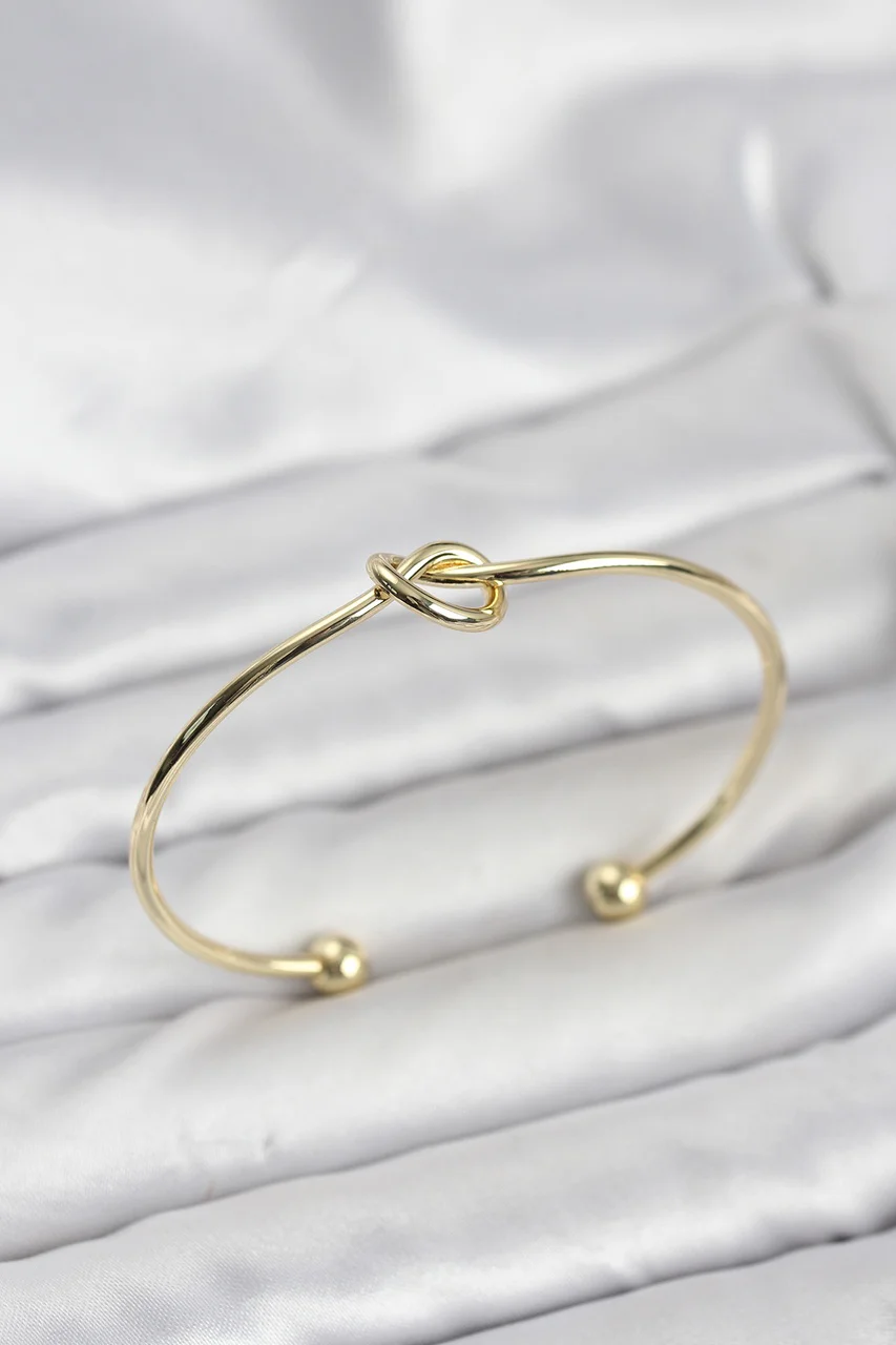 Düğüm Model Pirinç Gold Renk Kadın Bileklik - Lisinya Diğer
