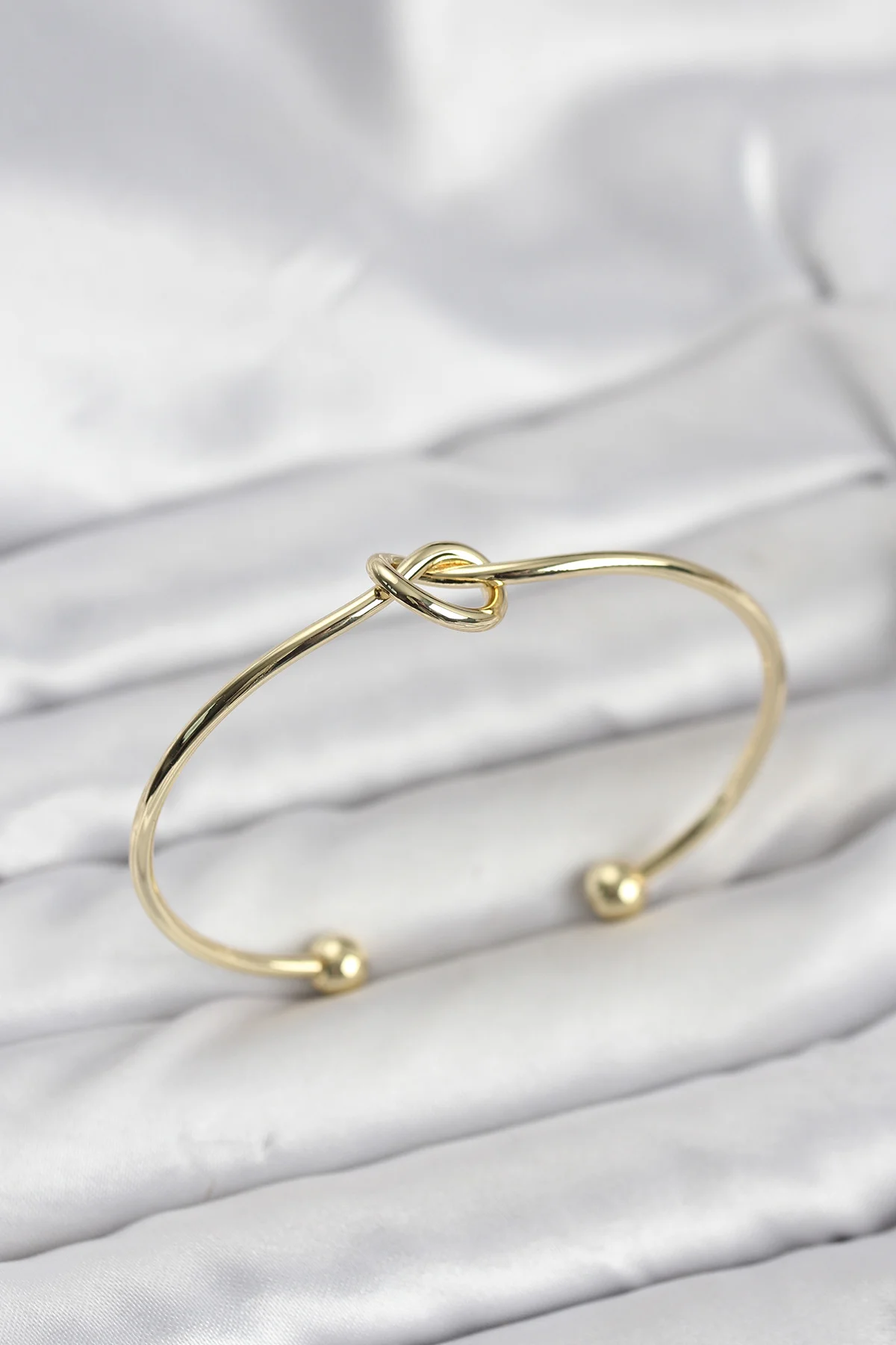 Düğüm Model Pirinç Gold Renk Kadın Bileklik -1492