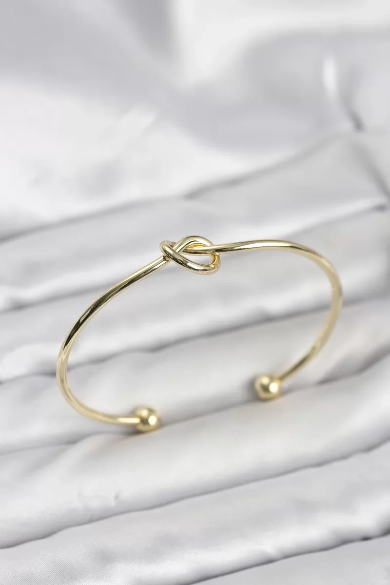 Düğüm Model Pirinç Gold Renk Kadın Bileklik - Lisinya