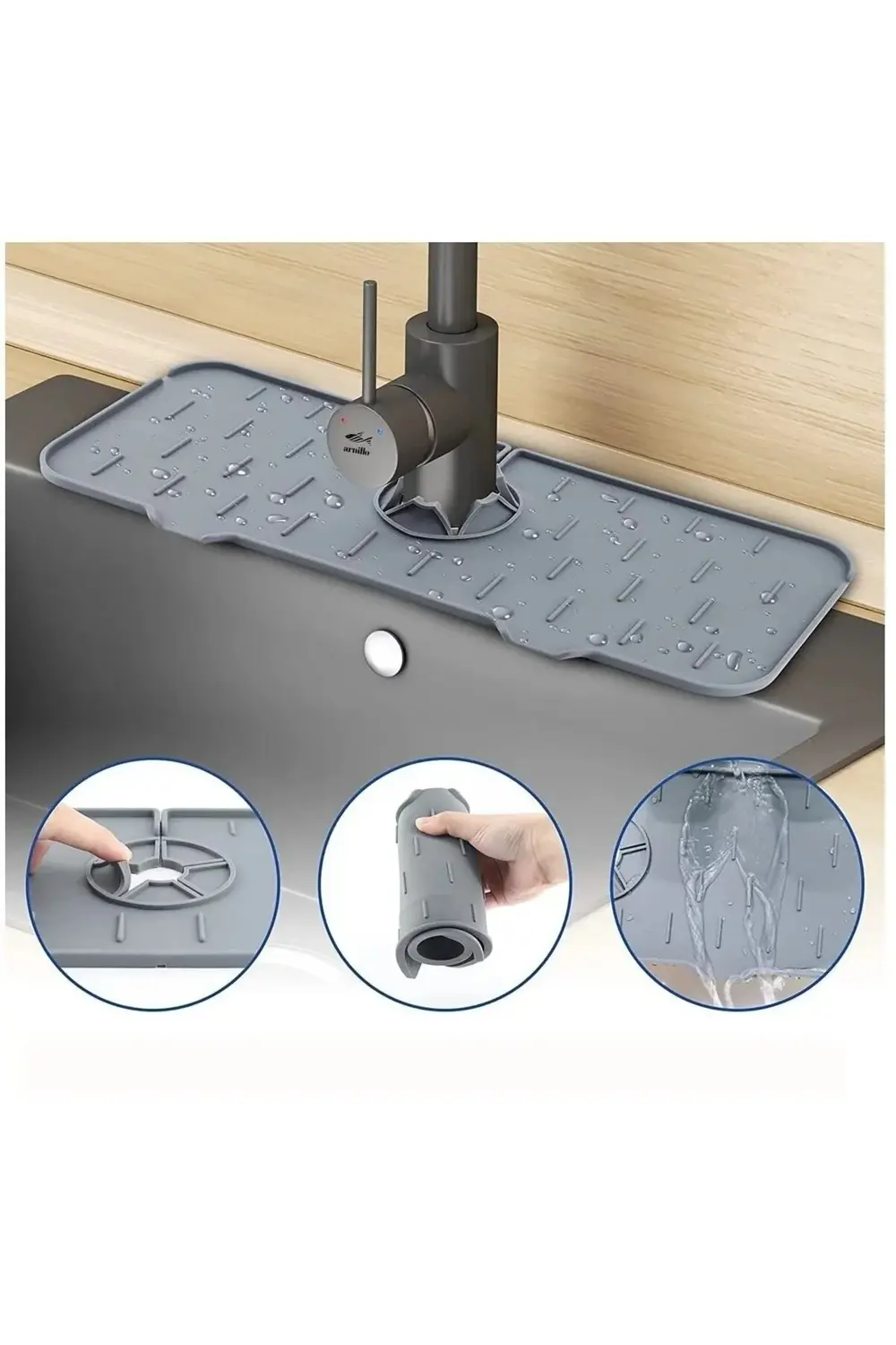 Dükkanönü Su Tutucu Musluk Matı Mutfak Ve Banyo Koruyucu Lavabo M