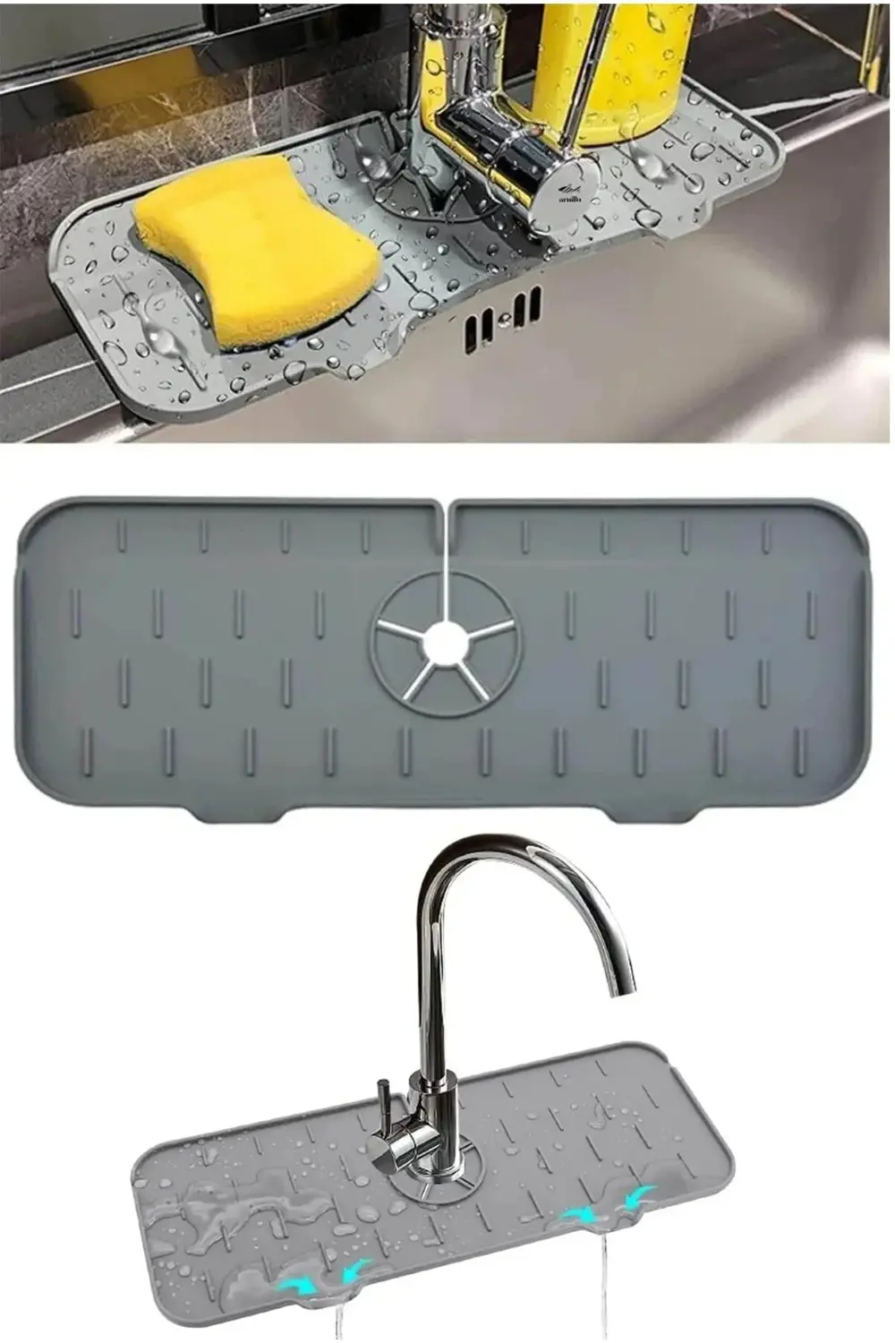 Dükkanönü Su Tutucu Musluk Matı Mutfak Ve Banyo Koruyucu Lavabo M