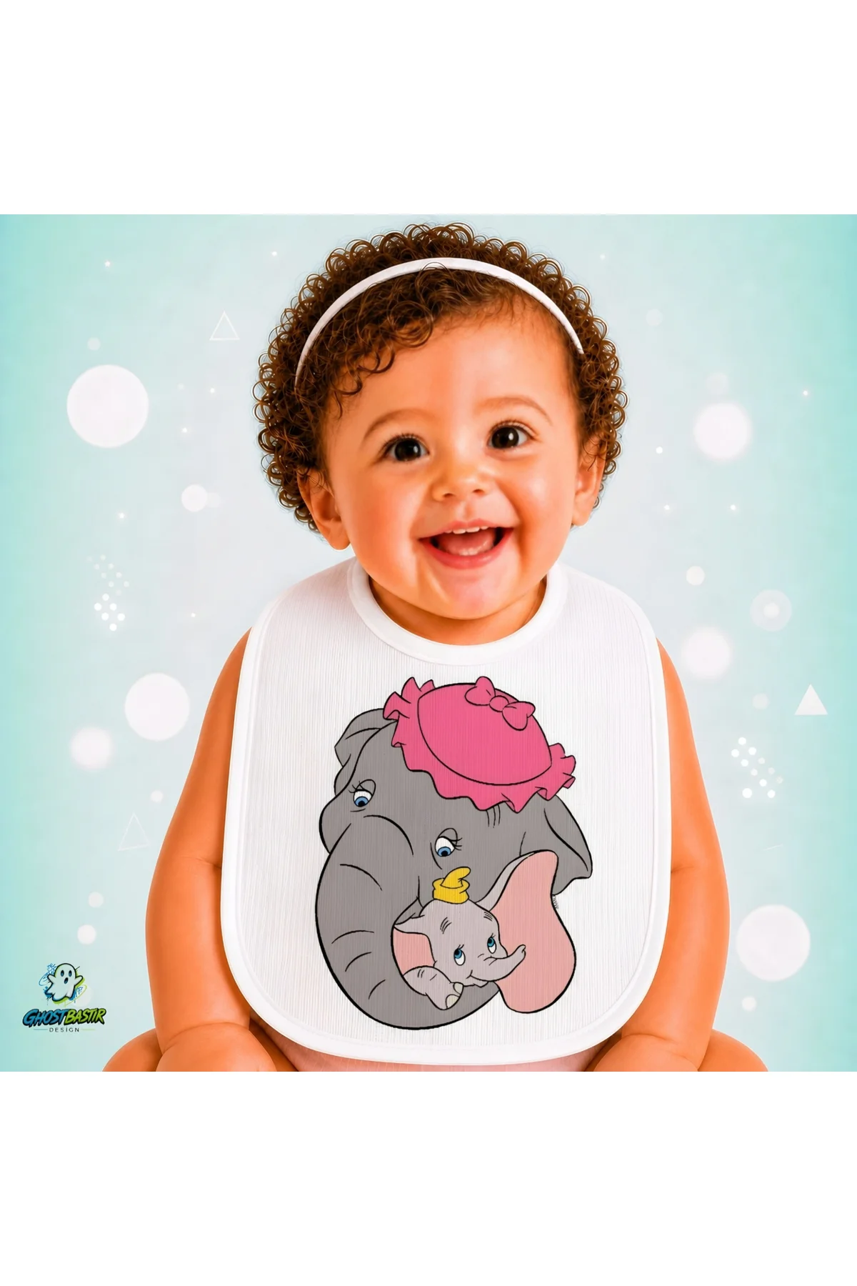 Dumbo Keten Bebek Mama Önlüğü – Yumuşak, Emici, Yıkanabilir, Özel Tasarım P048