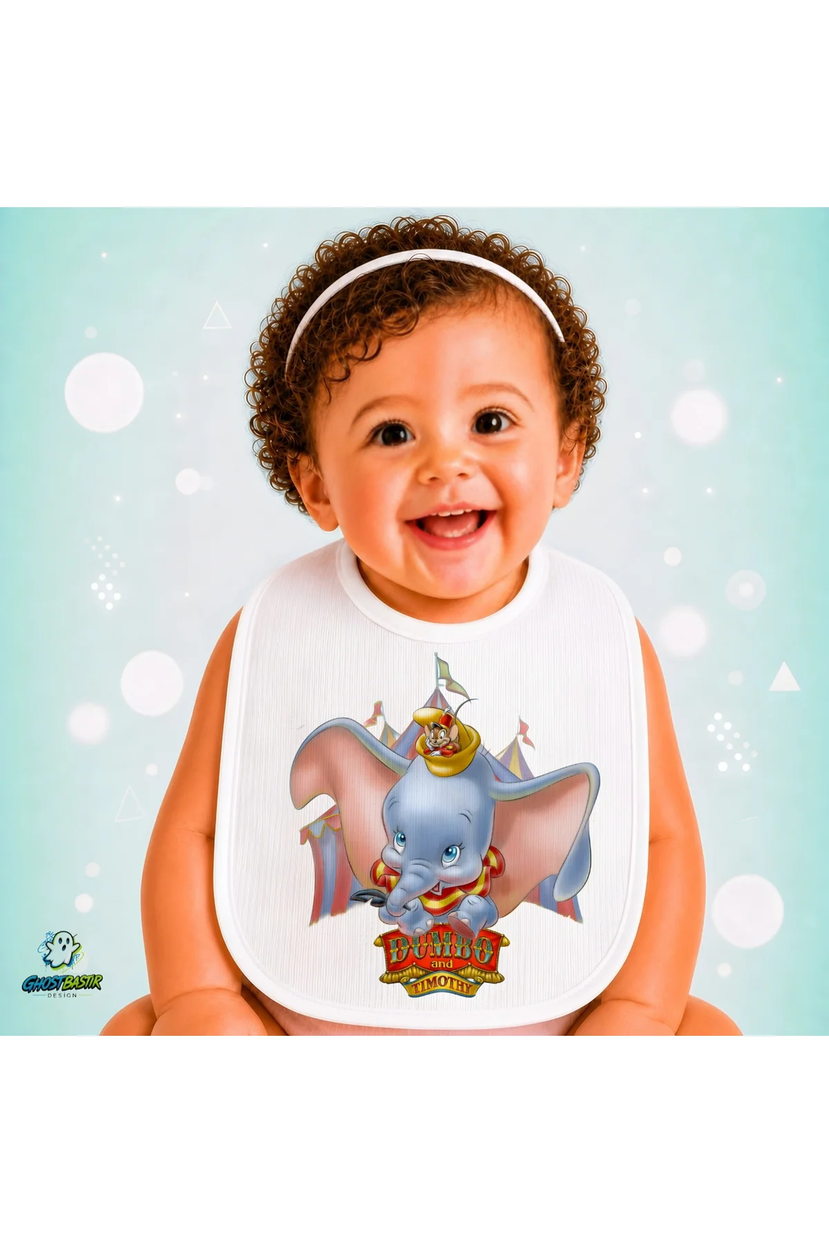 Dumbo Keten Bebek Mama Önlüğü – Yumuşak, Emici, Yıkanabilir, Özel Tasarım P047