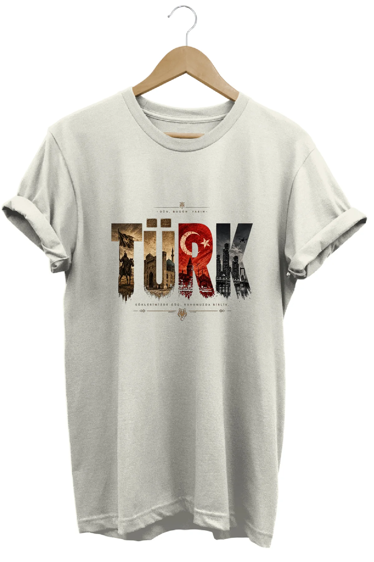 Dün Bugün Yarın Temalı Türk Yazılı Özel Tasarım Tişört