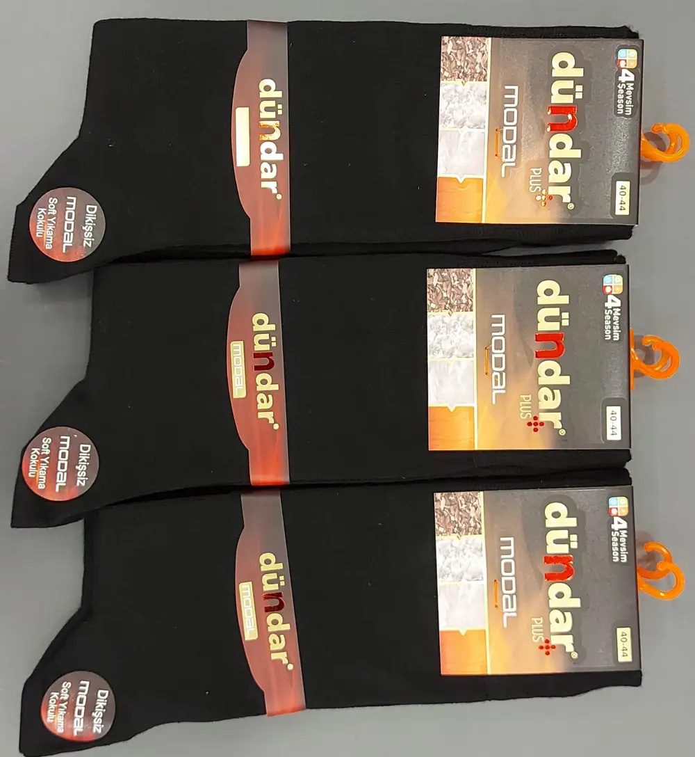 DÜNDAR PLUS 4124 ERKEK MODAL LİKRALI DİKİŞSİZ ÇORAP 12 ADET